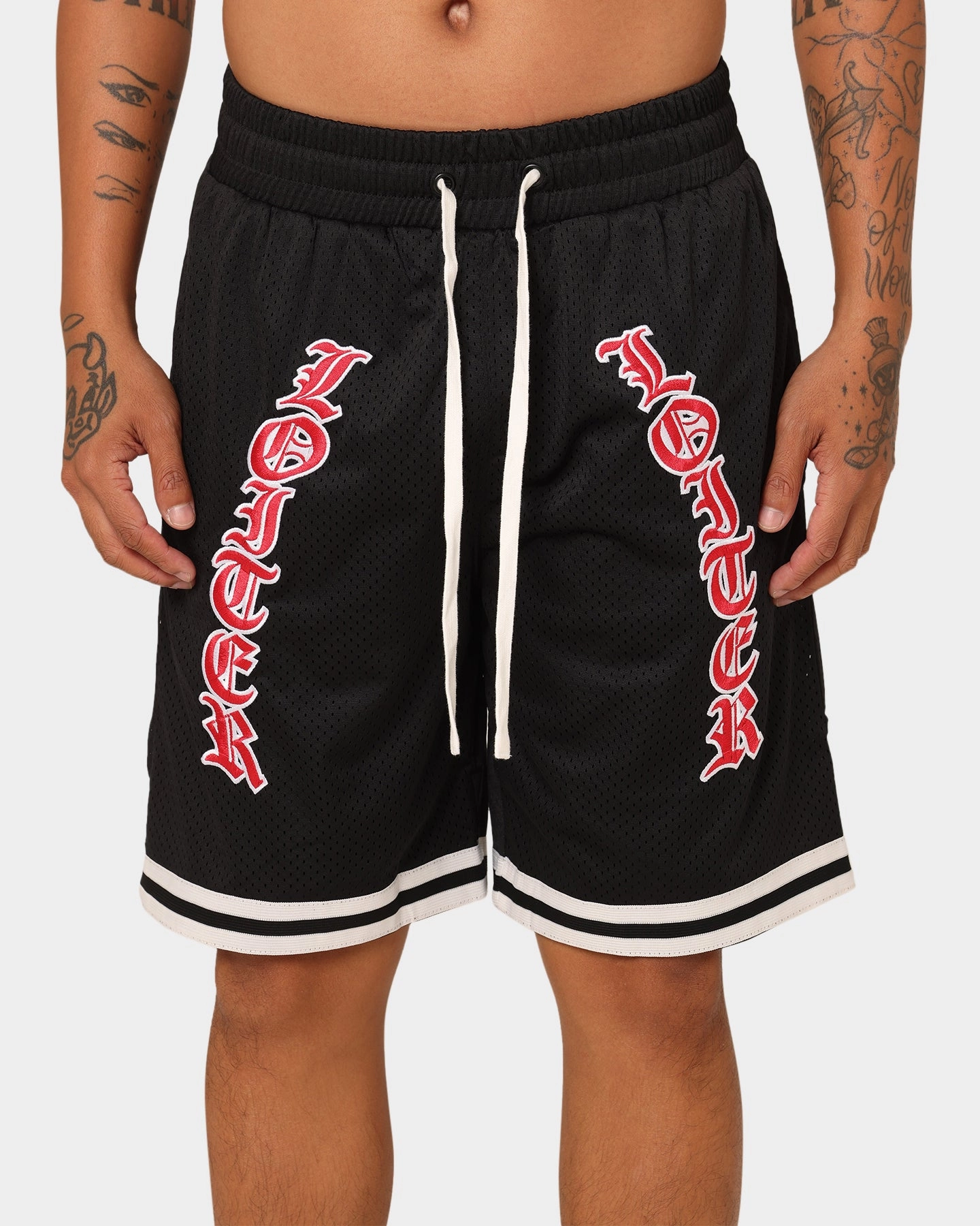 Loiter Script Ball Shorts Black Non Irritating Seams Modern Aesthetic