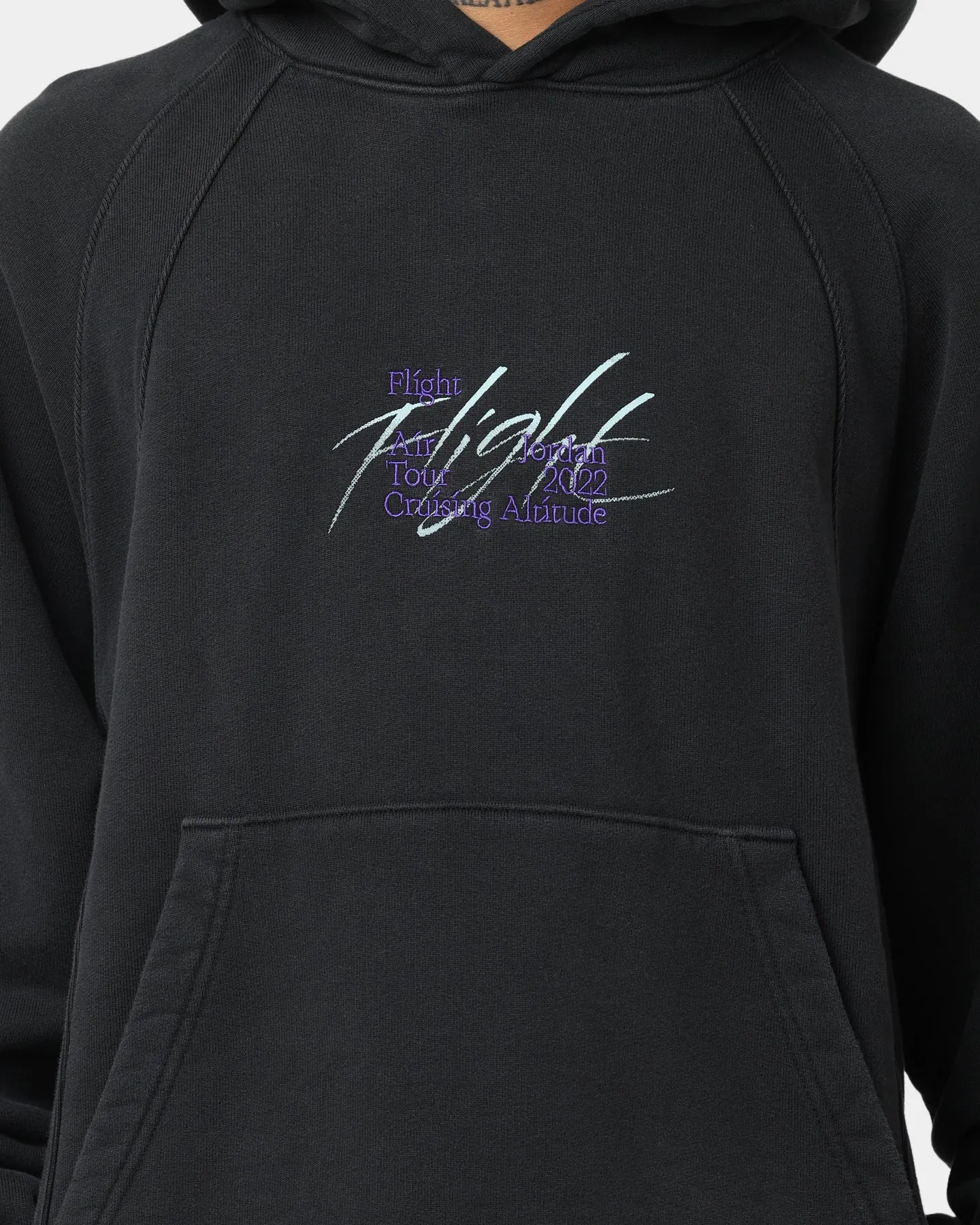 Chance Breathable Mesh Panels Jordan Flight Heritage French Terry Pullover Hoodie Black