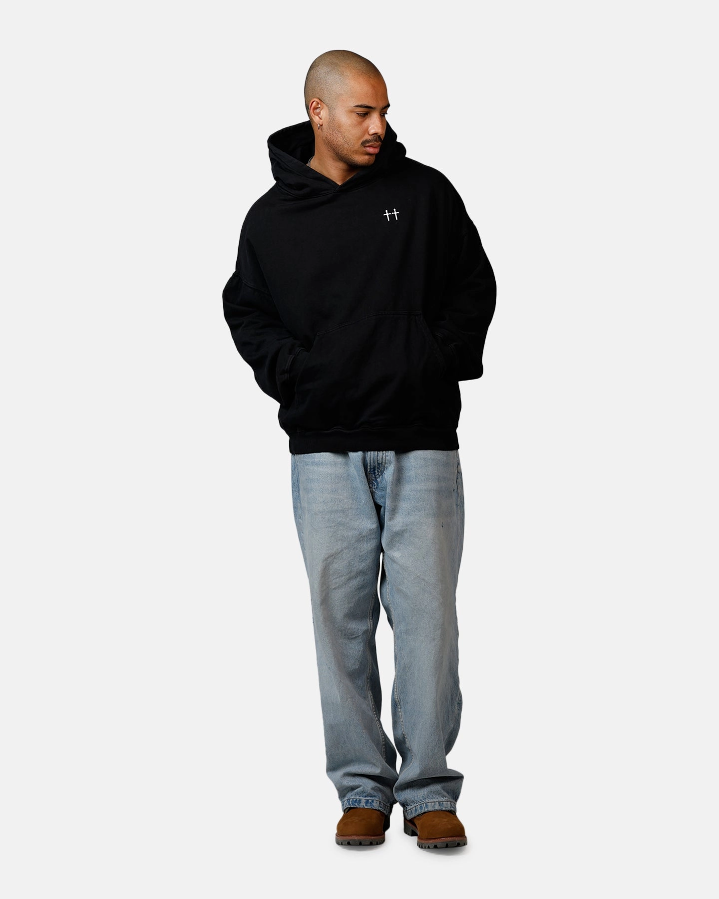 Saint Morta Ye Old Boxy Hoodie Black Modern Look Toothbrush