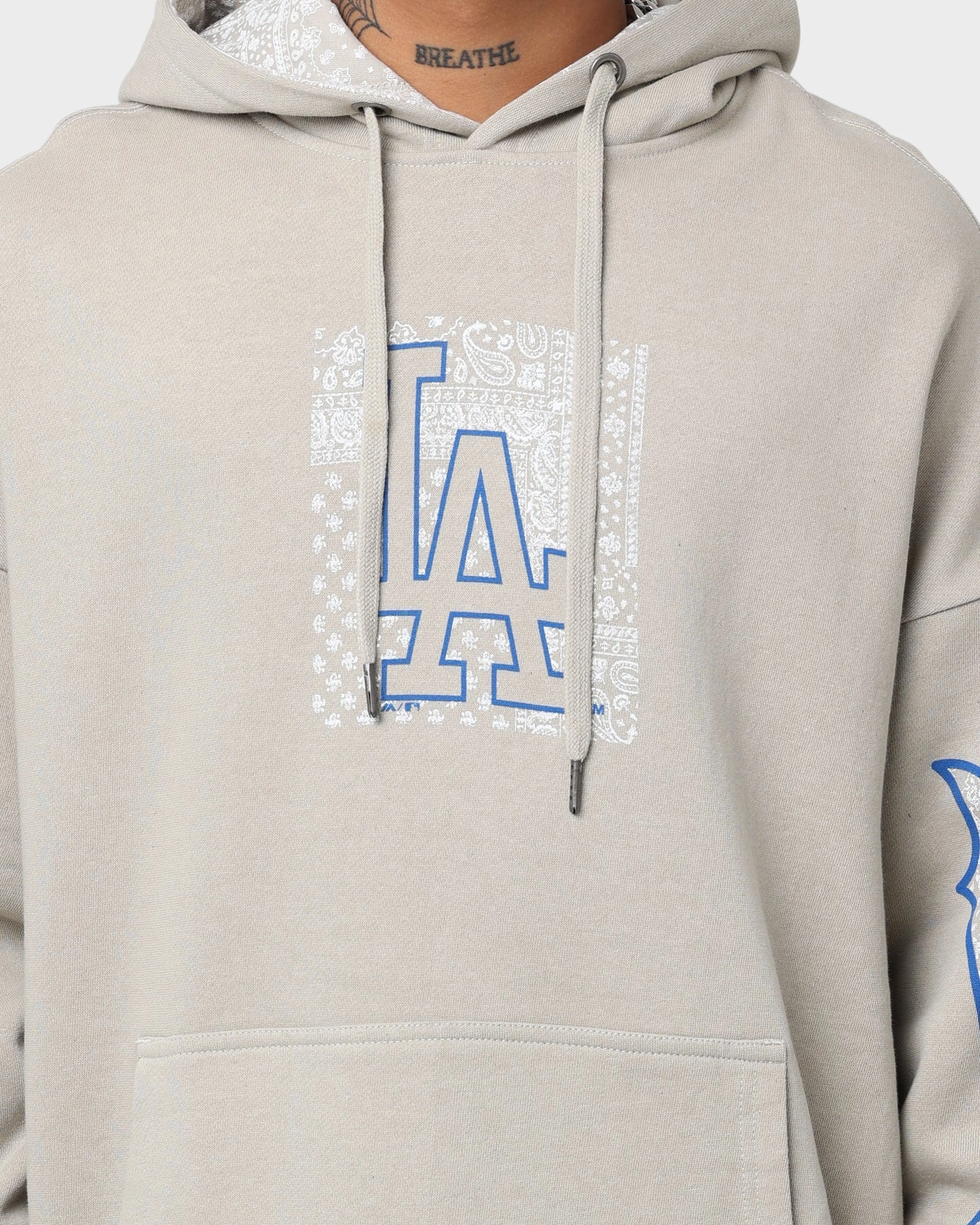 Father's Day Majestic Athletic Los Angeles Dodgers Bandana Paisley Wordmark Hoodie Nickel