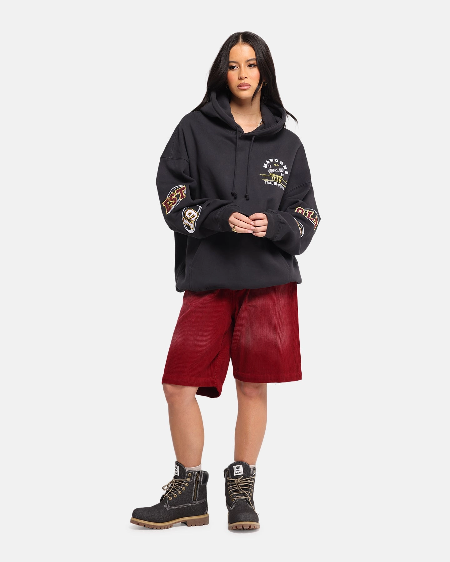 Compassion Storm Shield Queensland Rugby League Queensland Maroons State Of Origin Hoodie Faded Black