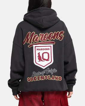 suitable for cultural festivals Queensland Rugby League Queensland Maroons State Of Origin Hoodie Faded Black