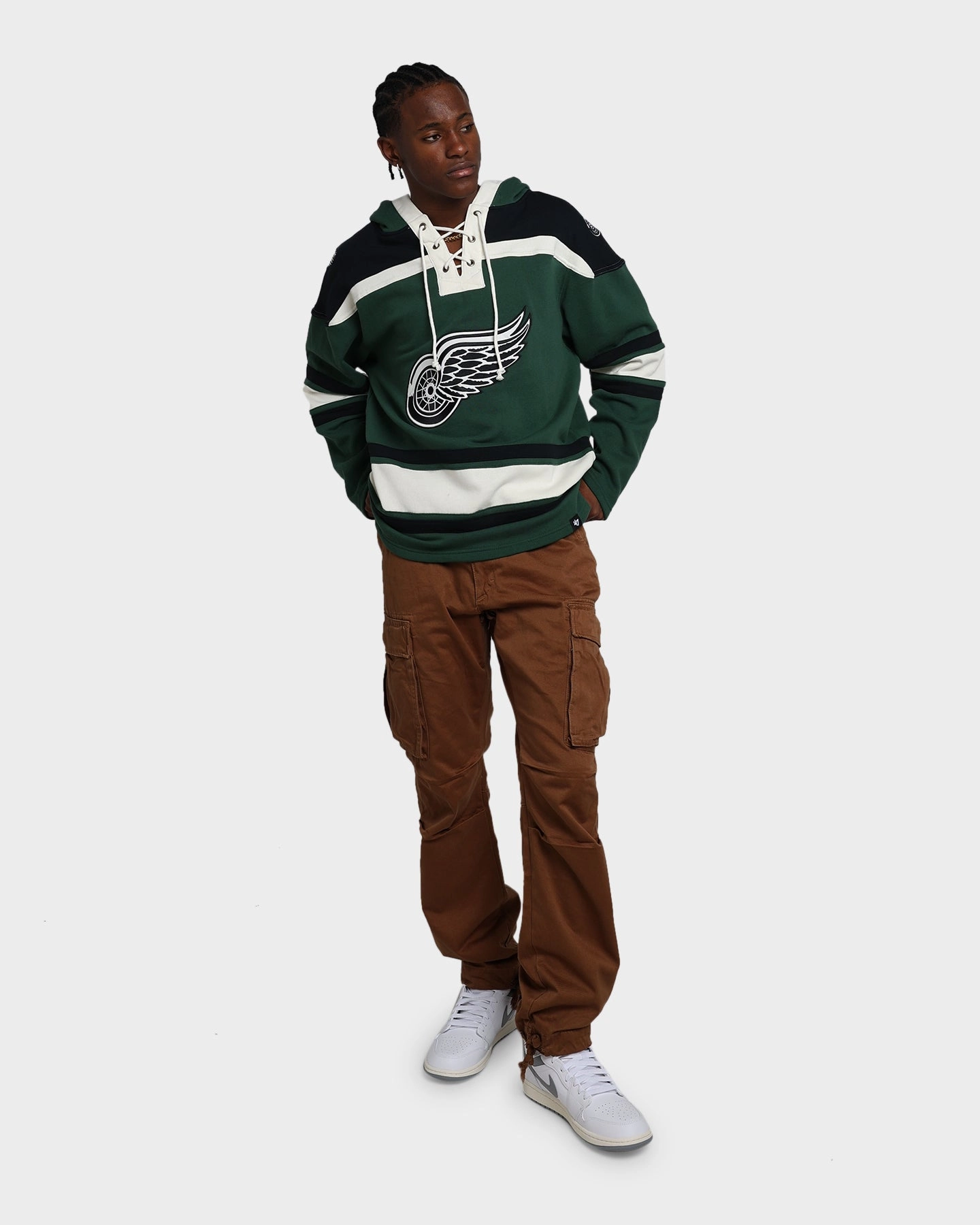 47 Brand Detroit Red Wings Superior Lacer Hoodie Dark Green dancers outdoor barbecue