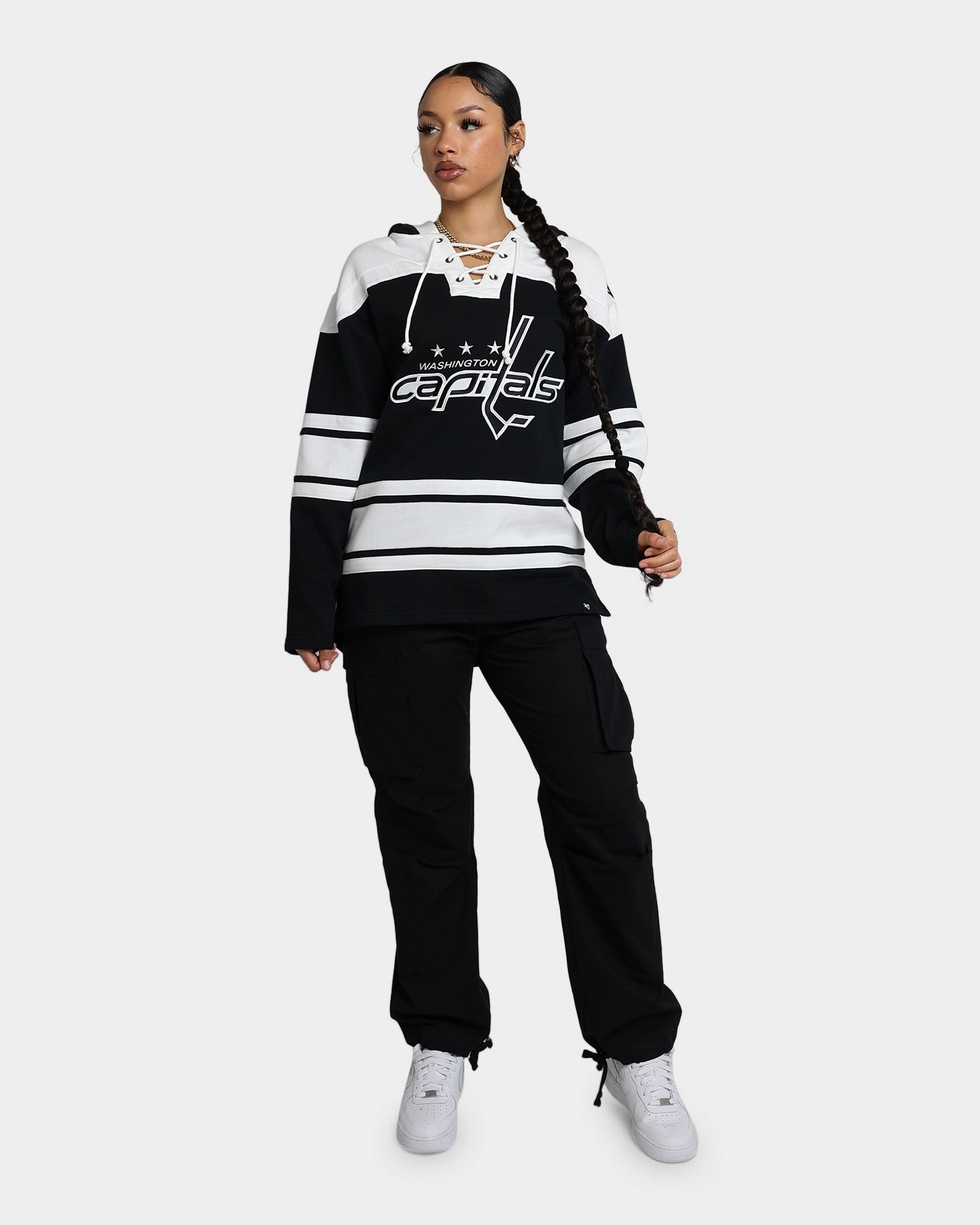 Puncture Resistant Material 47 Brand Washington Capitals Superior Lacer Hoodie Jet Black