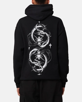 Preppy The Anti Order Double Dragon Hoodie Black/White