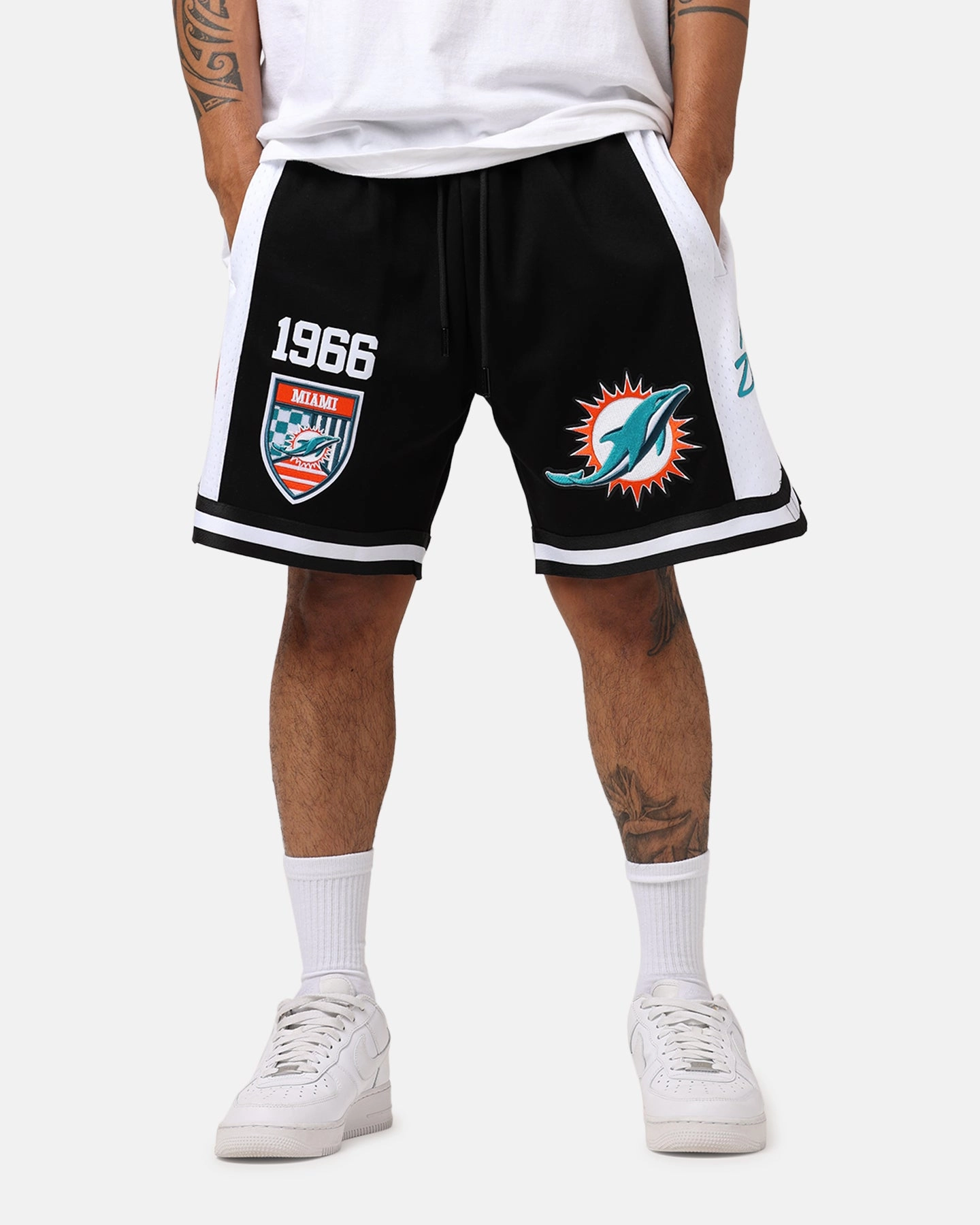 Pro Standard Miami Dolphins Fast Lane Dark 2.0 Shorts Black Comfortable Stretch Tear Resistant Fabric