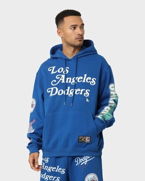 Free Motion Design Praise Majestic Athletic Los Angeles Dodgers Puff Print Patch Hoodie Royal