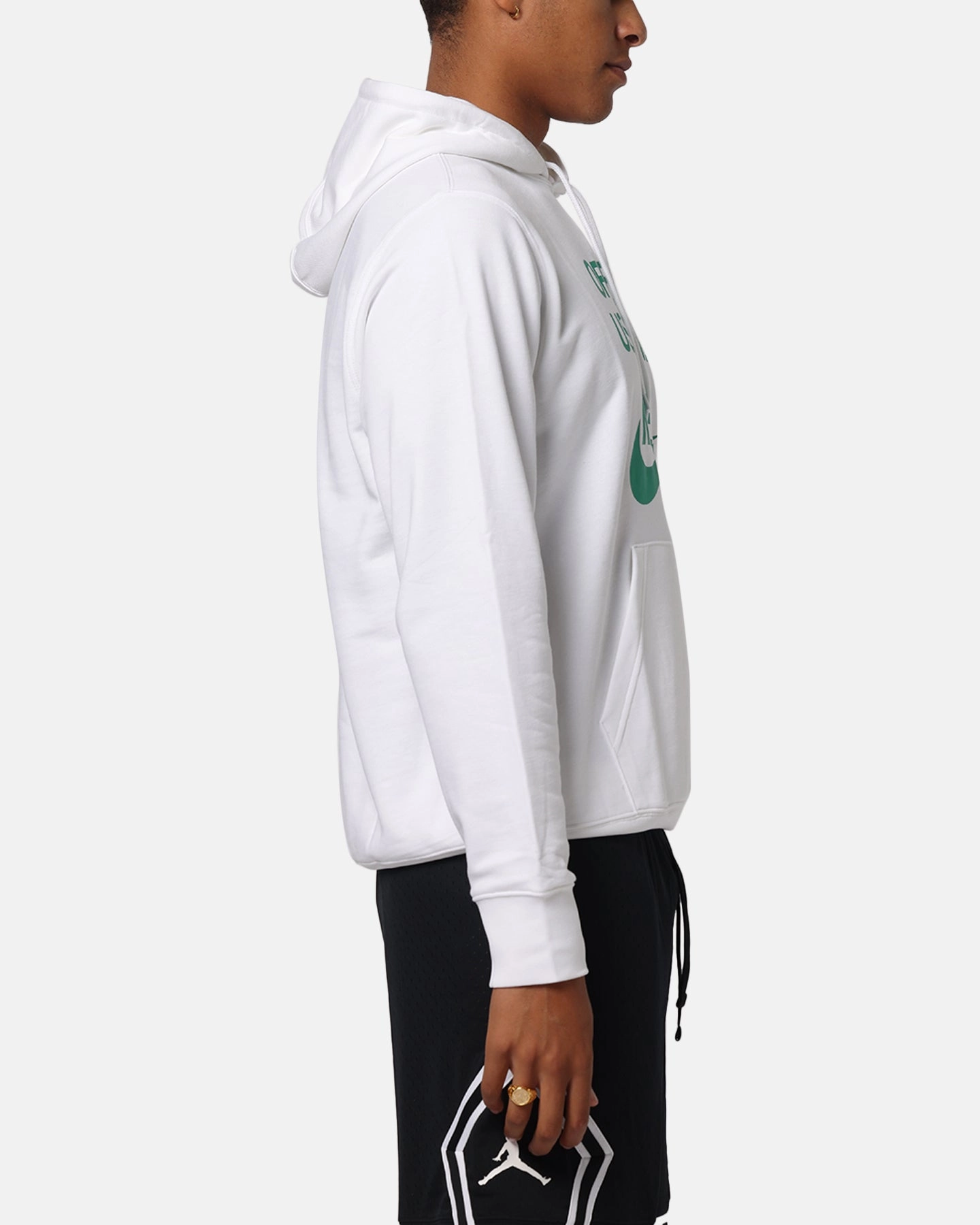Nike Club French Terry Pullover Hoodie White/White/Green Niche style Yak like