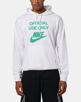 uniqueness Nike Club French Terry Pullover Hoodie White/White/Green