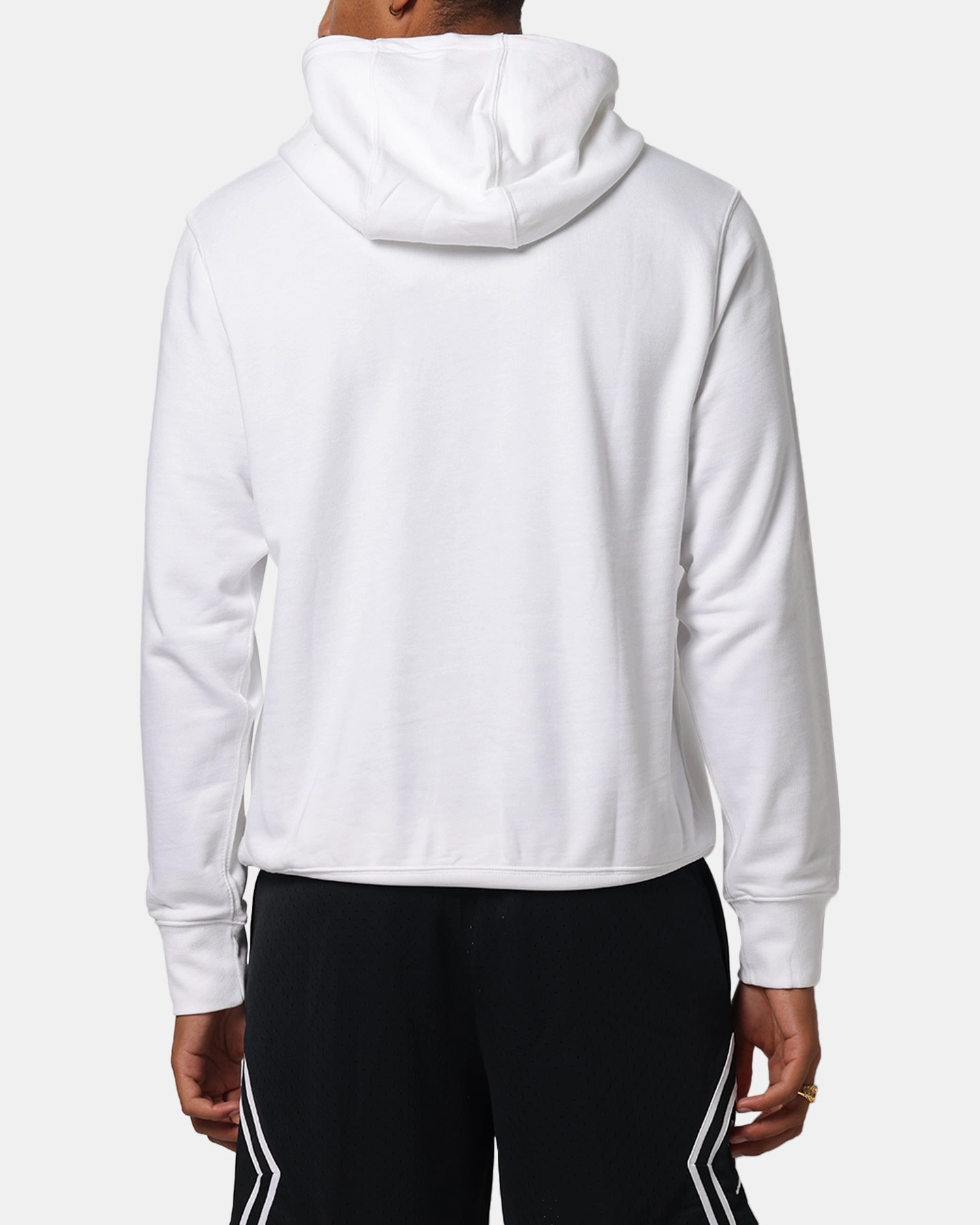 Nike Club French Terry Pullover Hoodie White/White/Green Front Pouch Kangaroo Pocket Style