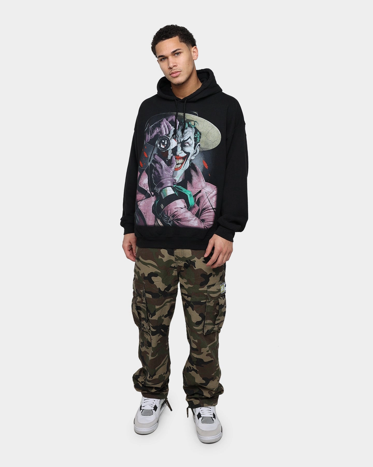 Badge Soft Touch Goat Crew The Killing Joke Vintage Hoodie Black Wash