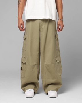 Sporty Touch Chilly Weather Fit Loiter F-16 Balloon Cargo Pants Khaki