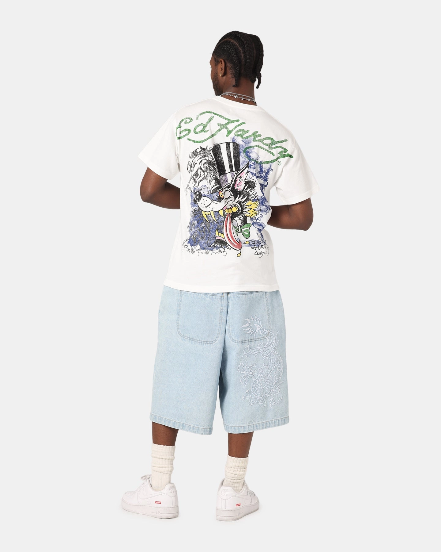 Ed Hardy Wolf Vintage T-Shirt Off White Modern Twist