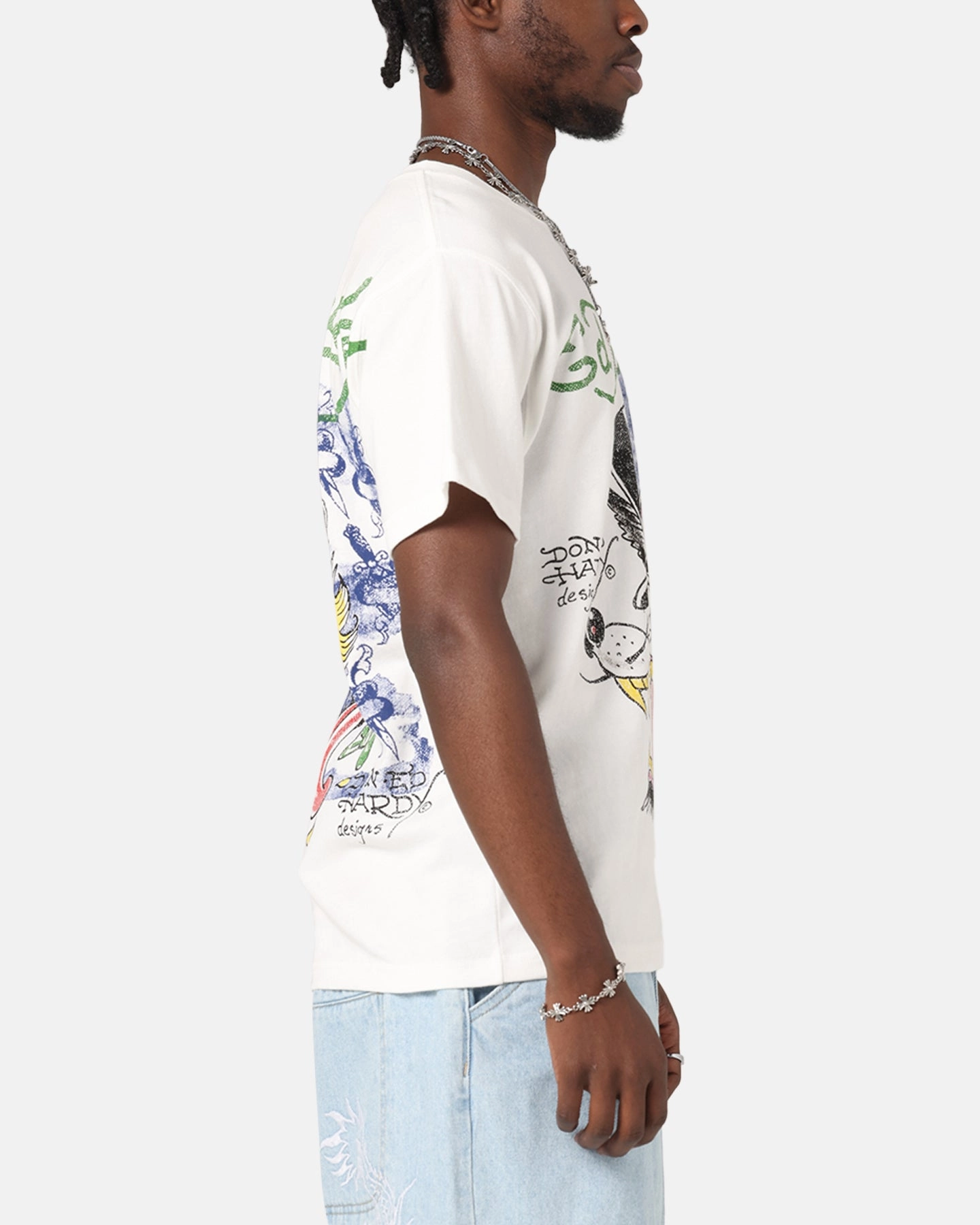 Everyday Outfit Chic Comfort Ed Hardy Wolf Vintage T-Shirt Off White