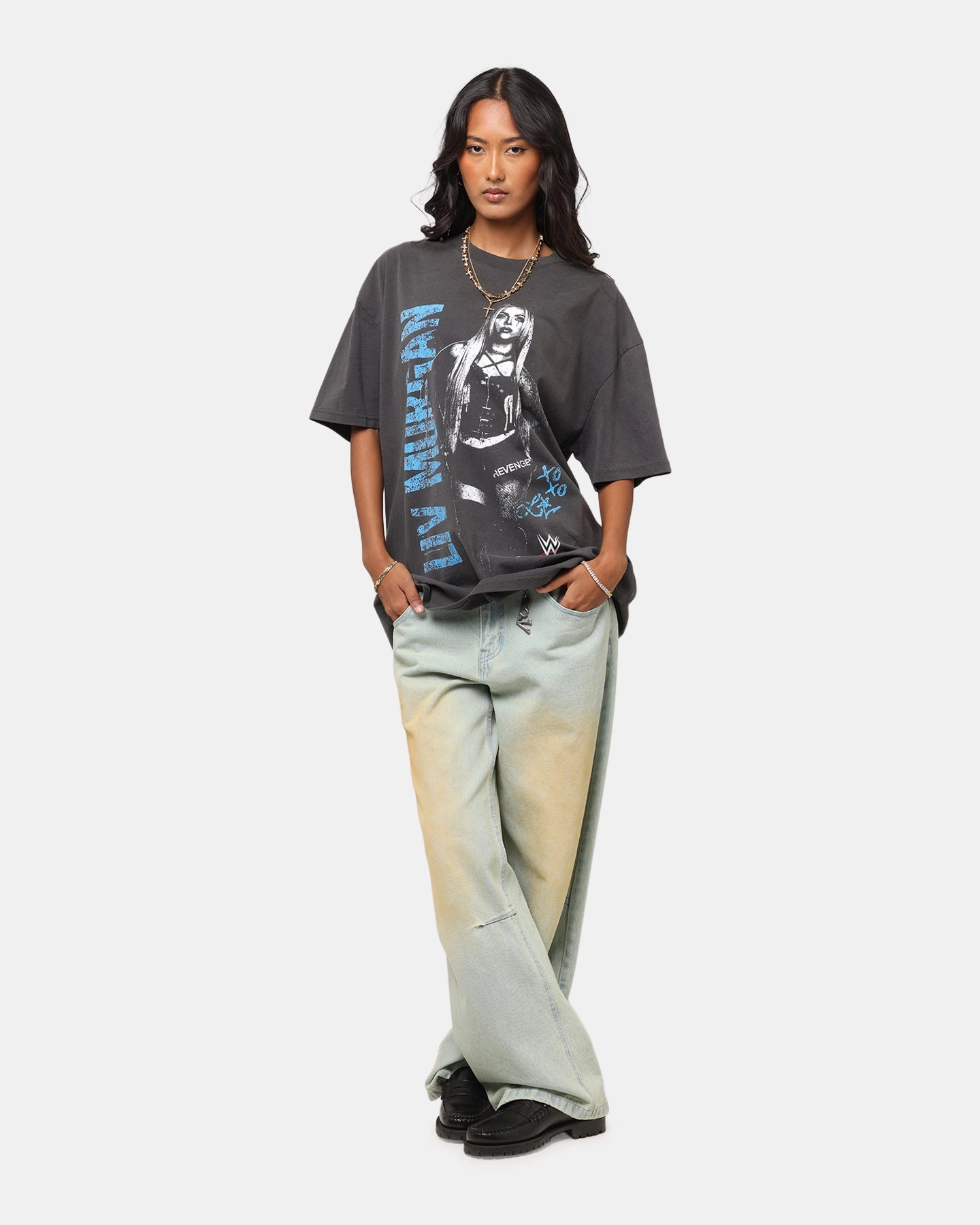 Trendy Geometric precision Culture Kings X WWE Liv Morgan Heavyweight T-Shirt Black Wash