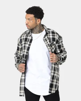 Saint Morta Prima Long Sleeve Flannel Shirt Stone/Black Stylish Warmth