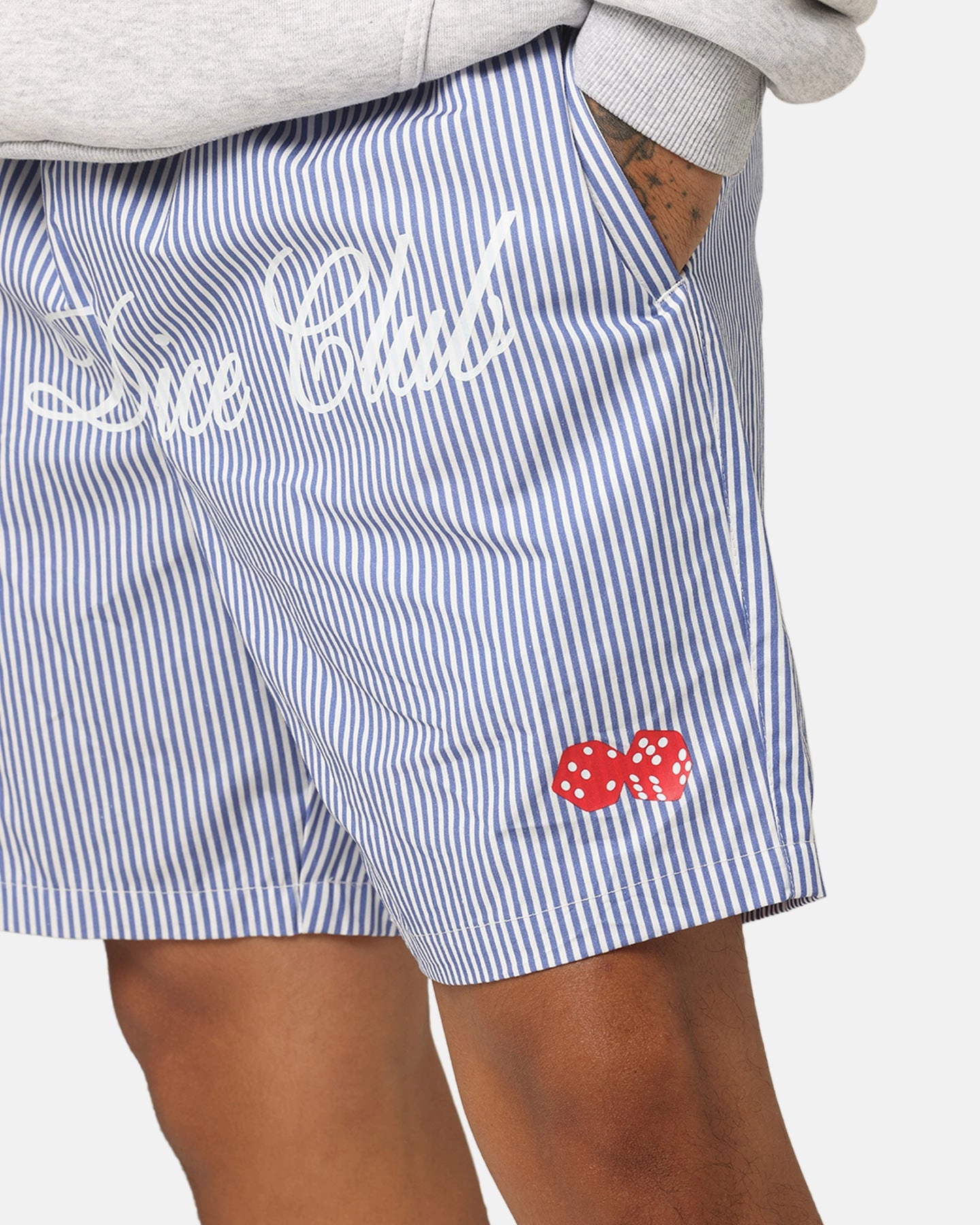 Carre Dice Club Beach Shorts Pinstripe Sport Fit Waterproof Feature