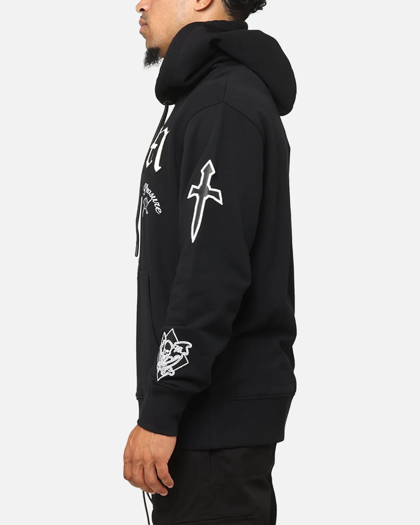 Softshell Fabric Hiking Jacket Saint Morta Graveyard V2 Hoodie Black/White