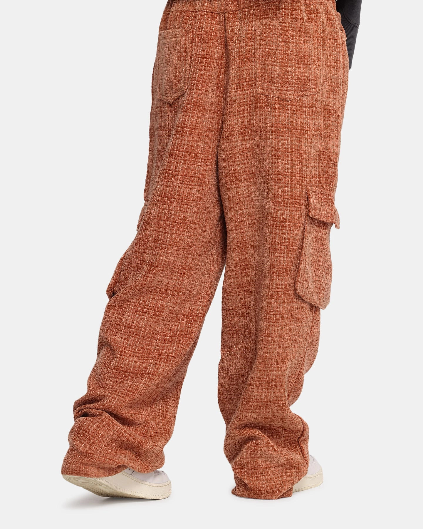 Water Resistant Finish XXIII Boucle Tweed Cargo Pants Rust