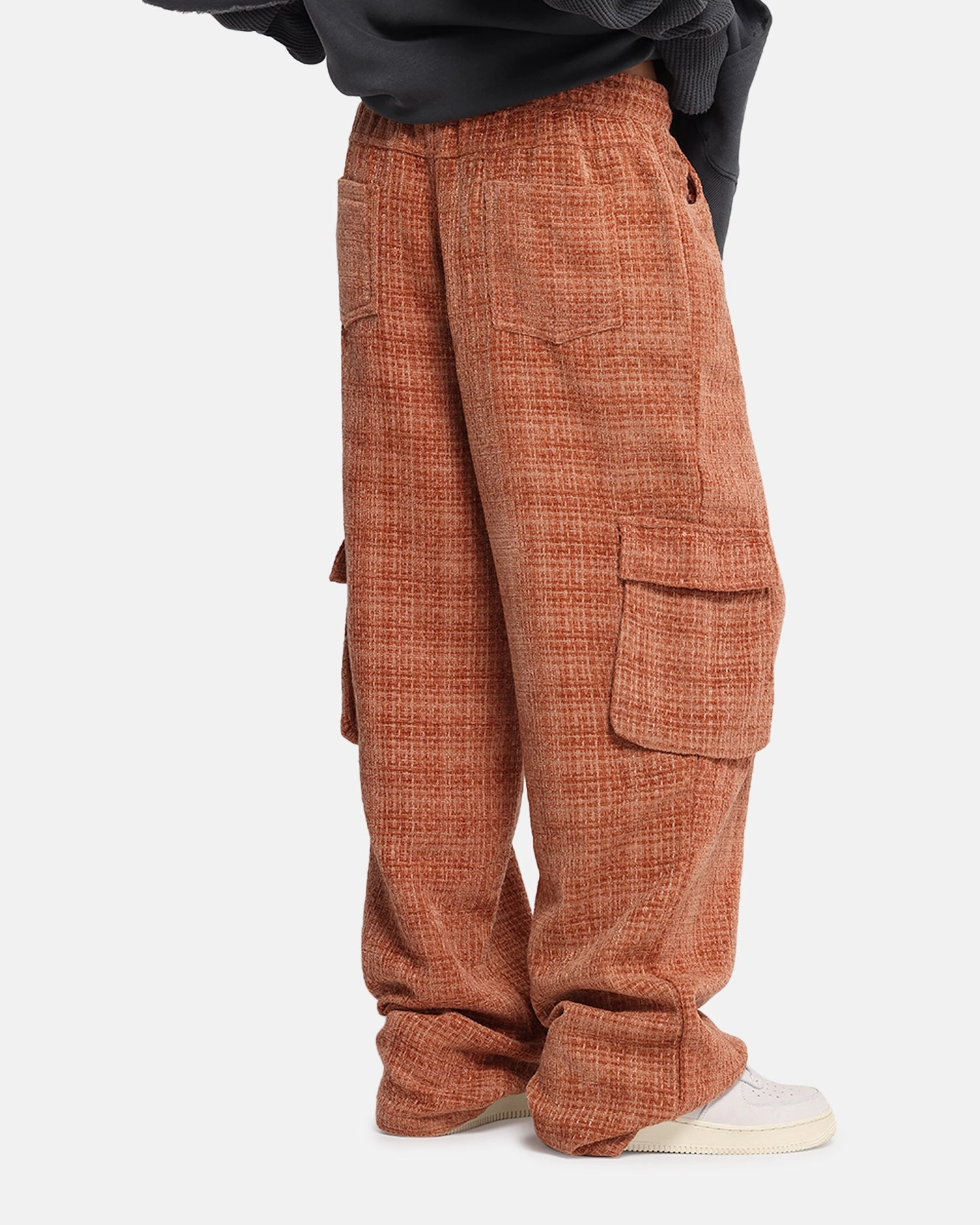 Cozy Fit Gripper Waistband XXIII Boucle Tweed Cargo Pants Rust