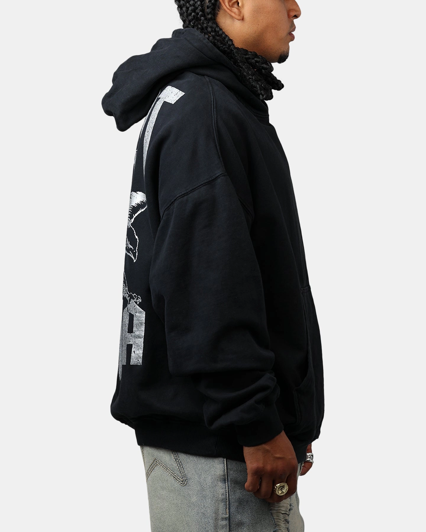 Odor Resistant Fabric Help Saint Morta Ride Or Die Boxy Hoodie Black