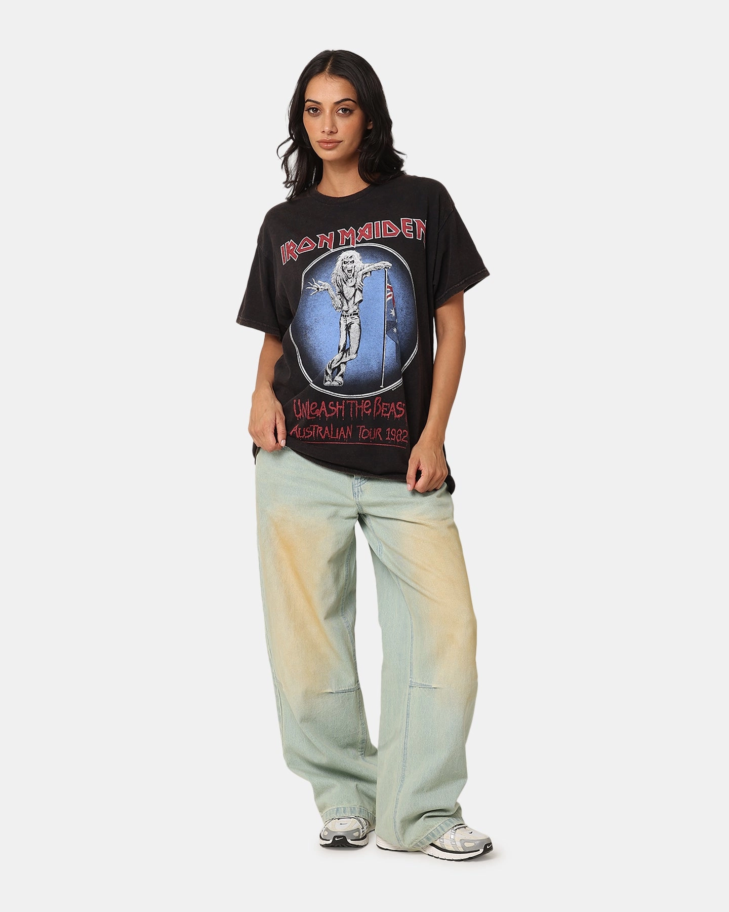 layerable Iron Maiden Unleash Tour Vintage T-Shirt Black Vintage