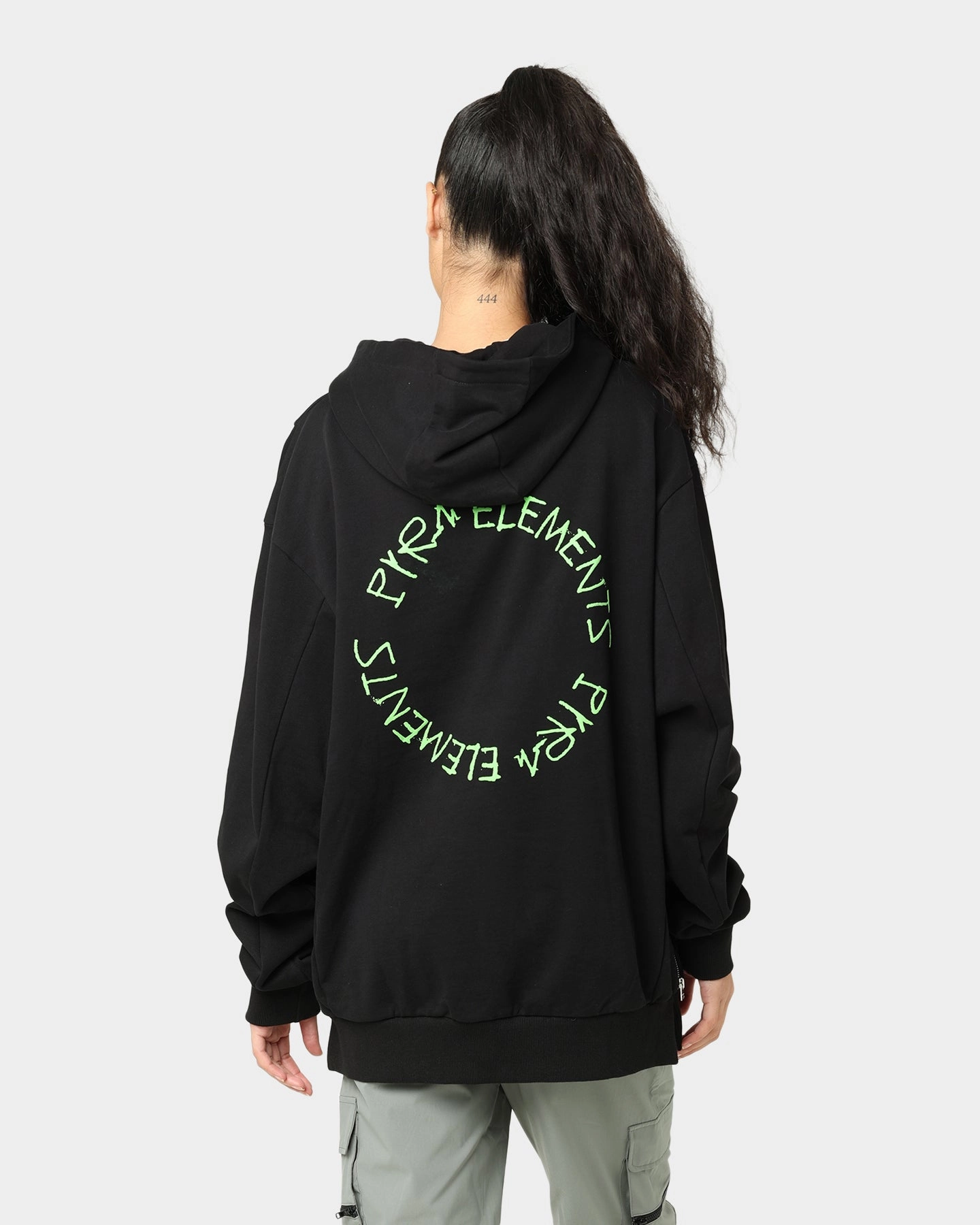 Pyra Engineer Hoodie Black/Green Rugged Look