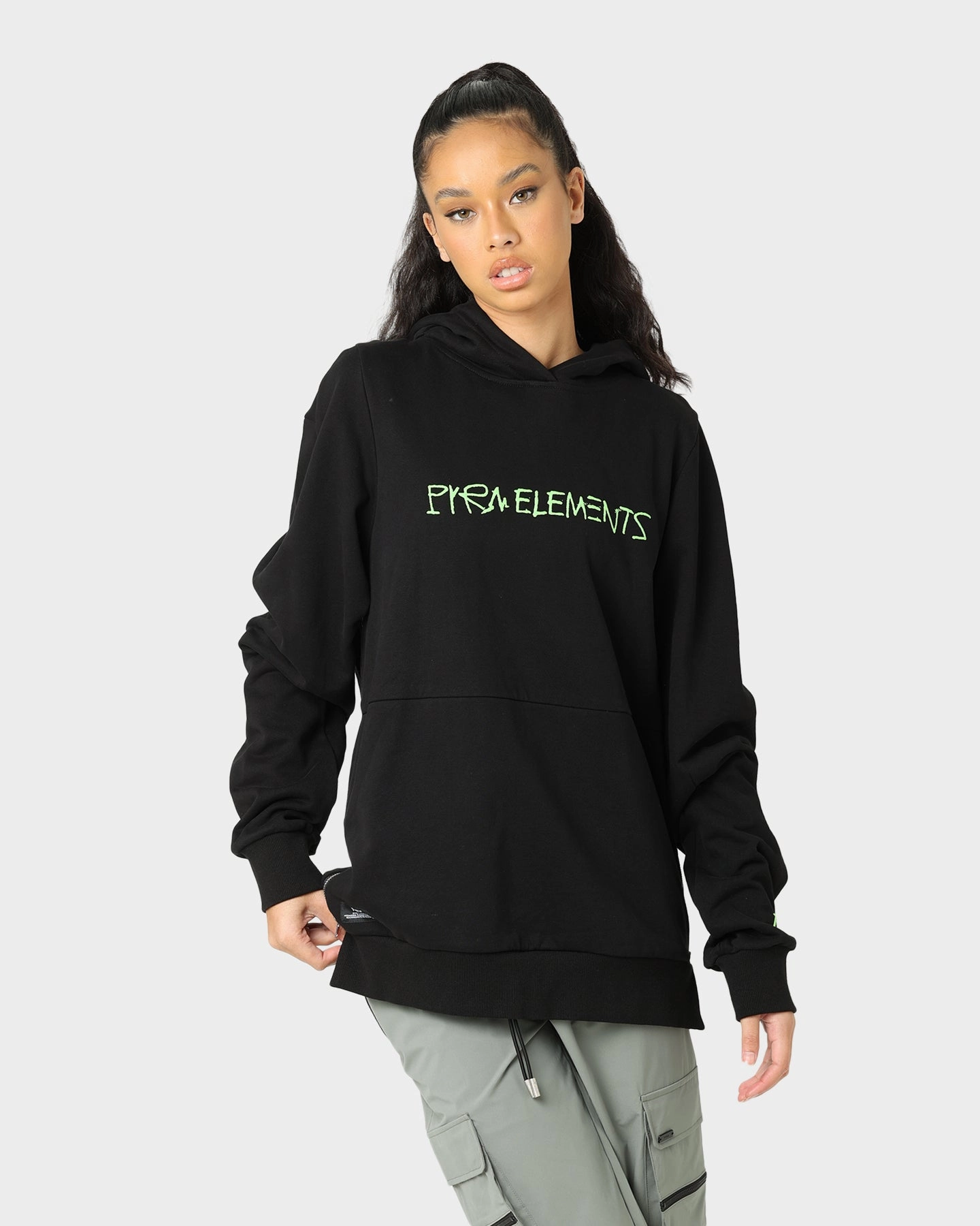 Pyra Engineer Hoodie Black/Green plus-size