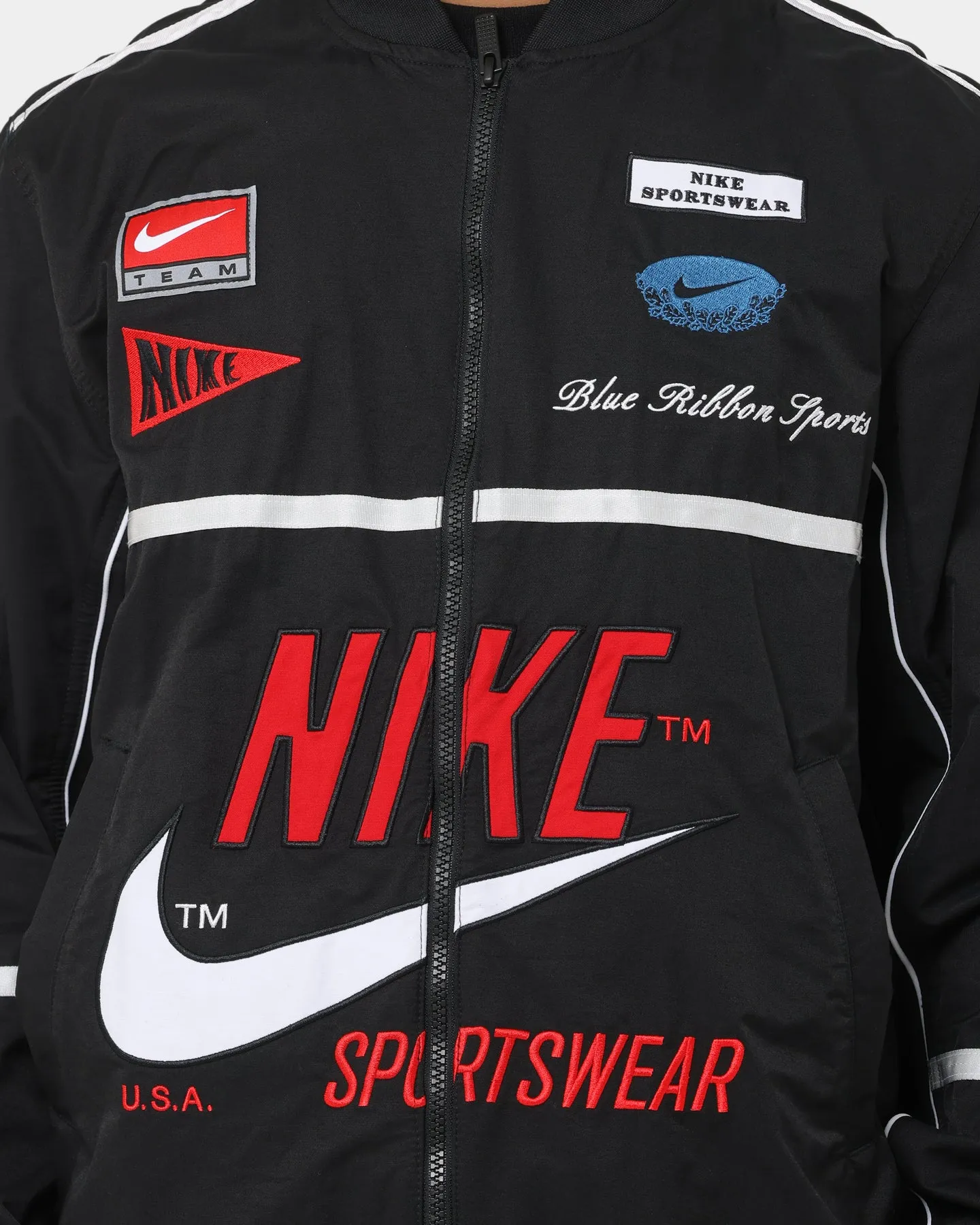 Nike Sportswear Mercato Woven Bomber Jacket Black/White/University Red Machine-washable