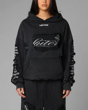 Loiter Destruction Hoodie Black planned purchase Prospect
