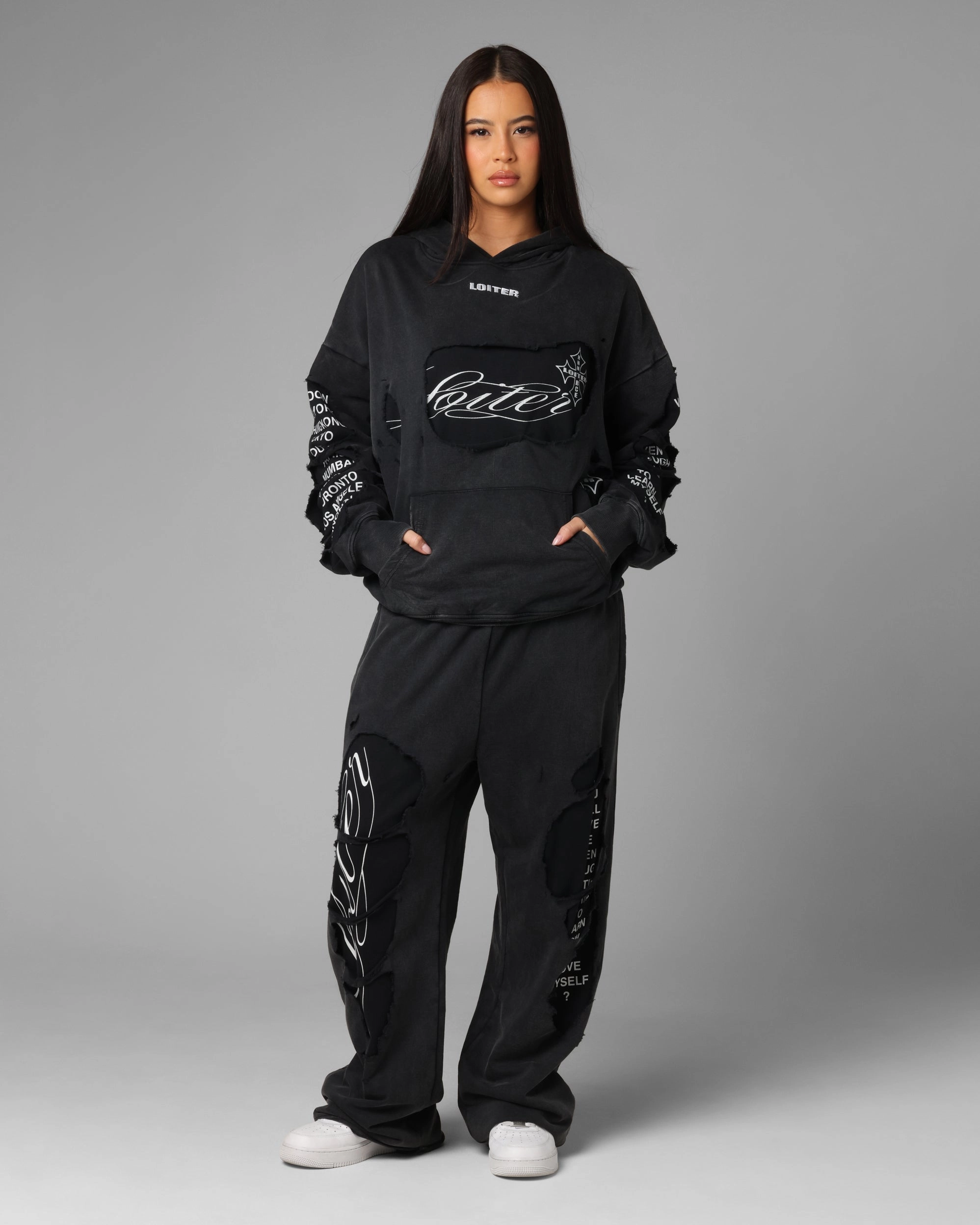 Loiter Destruction Hoodie Black Layer Ready
