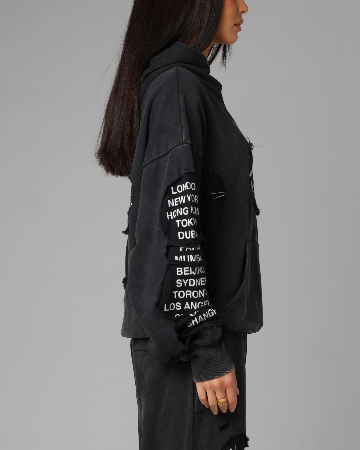 Train Loiter Destruction Hoodie Black