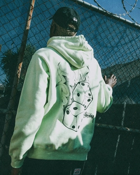 Stussy Fire Dice 50-50 Hoodie Light Green Project Promise