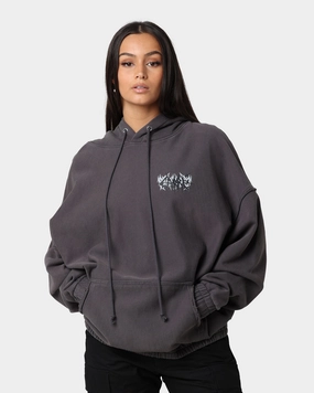 detachable sleeves Durable Outer Layer Carre Metalle Distressed Hoodie Washed Grey