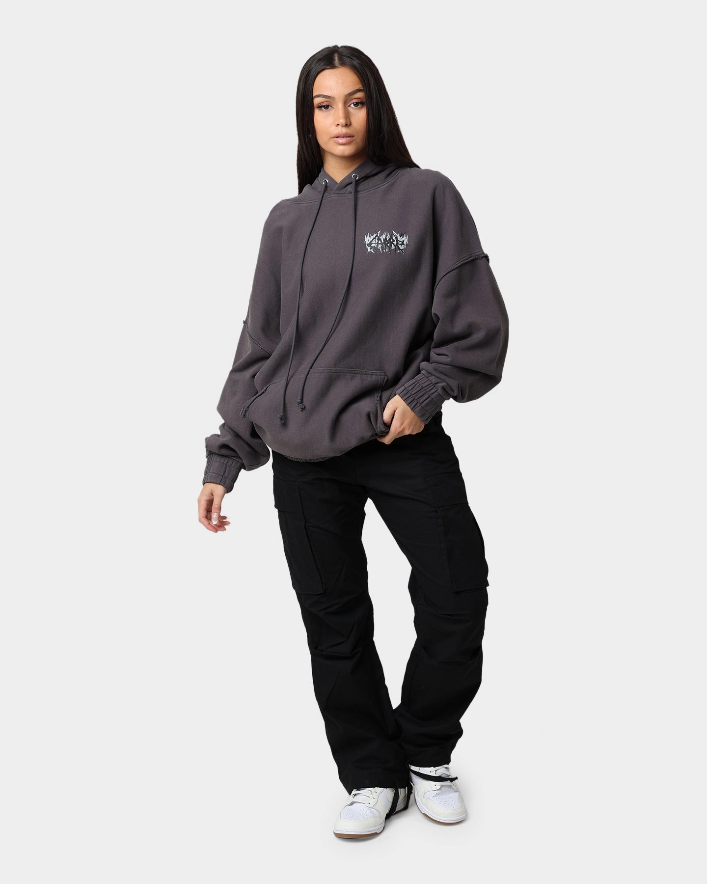 Feedback Carre Metalle Distressed Hoodie Washed Grey