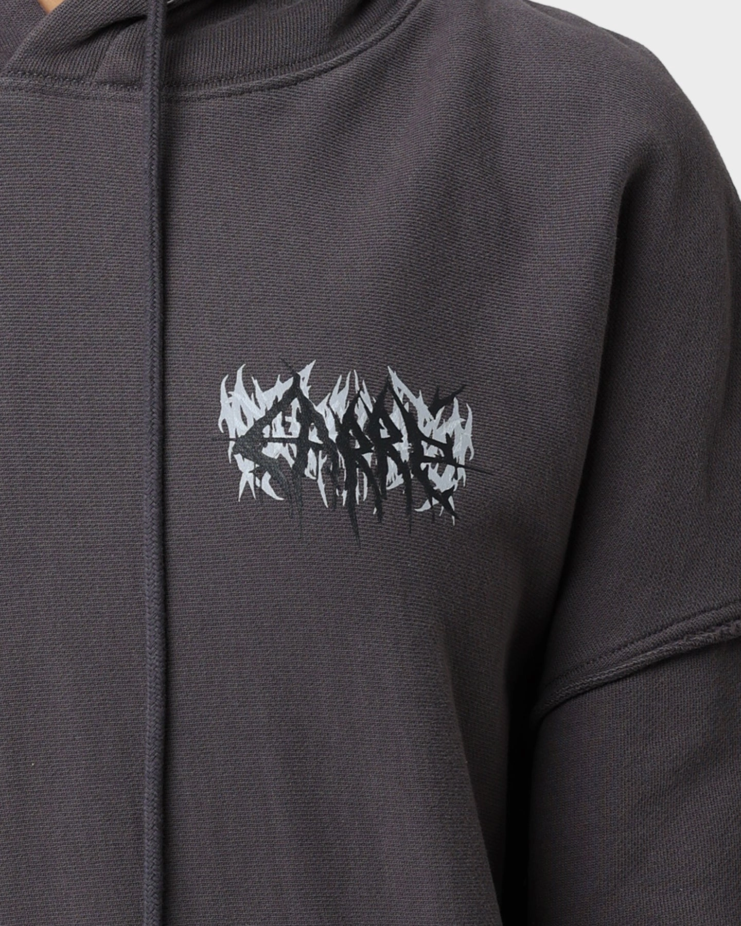 Carre Metalle Distressed Hoodie Washed Grey cruise trip