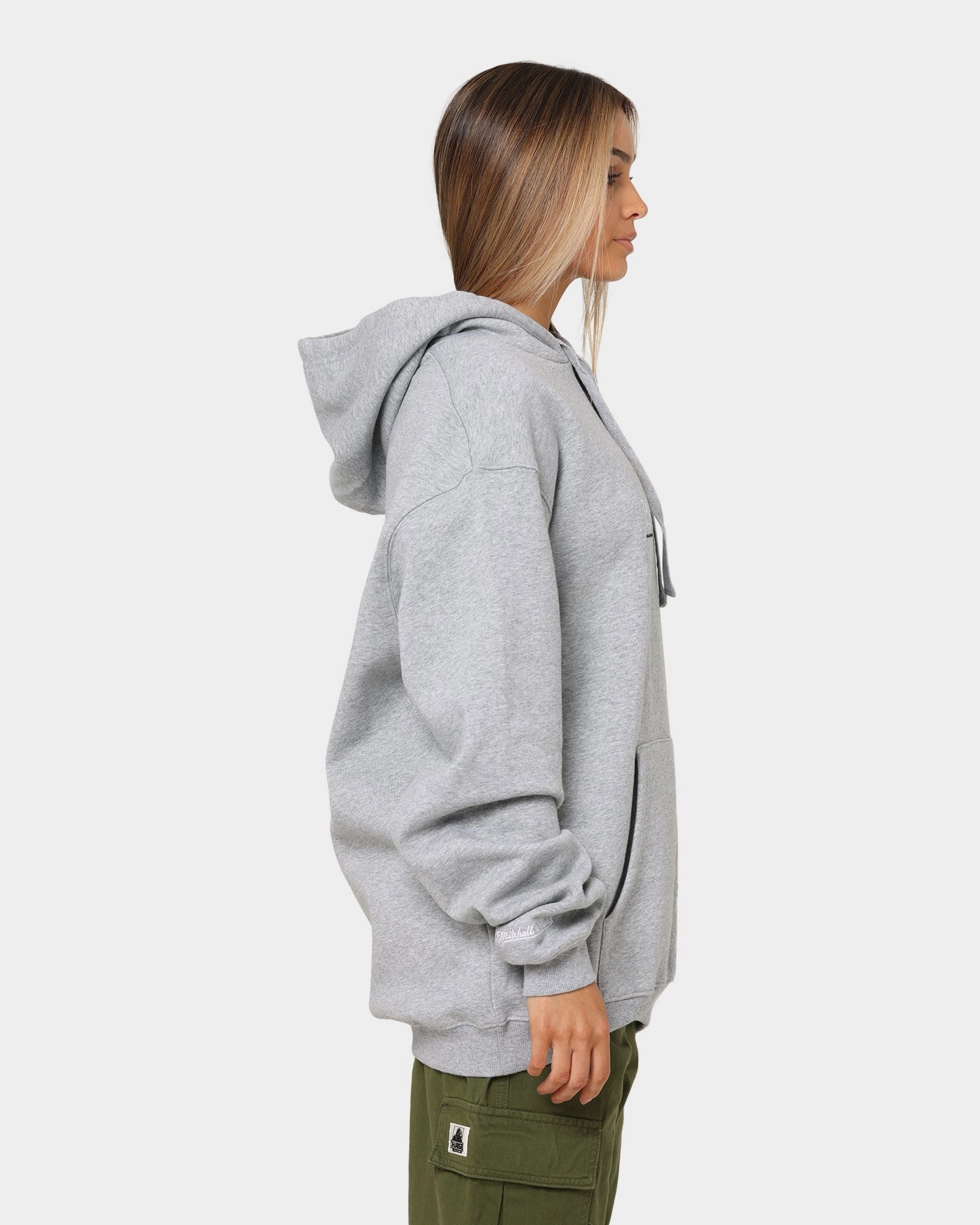 Mitchell & Ness Green Bay Packers Helmet Stack Hoodie Grey Marle Active Protection Visualize