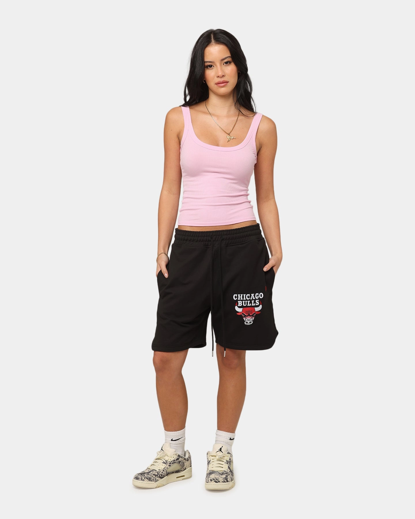 Daily Wear Modern Design New Era Chicago Bulls Higher Fade Shorts Black