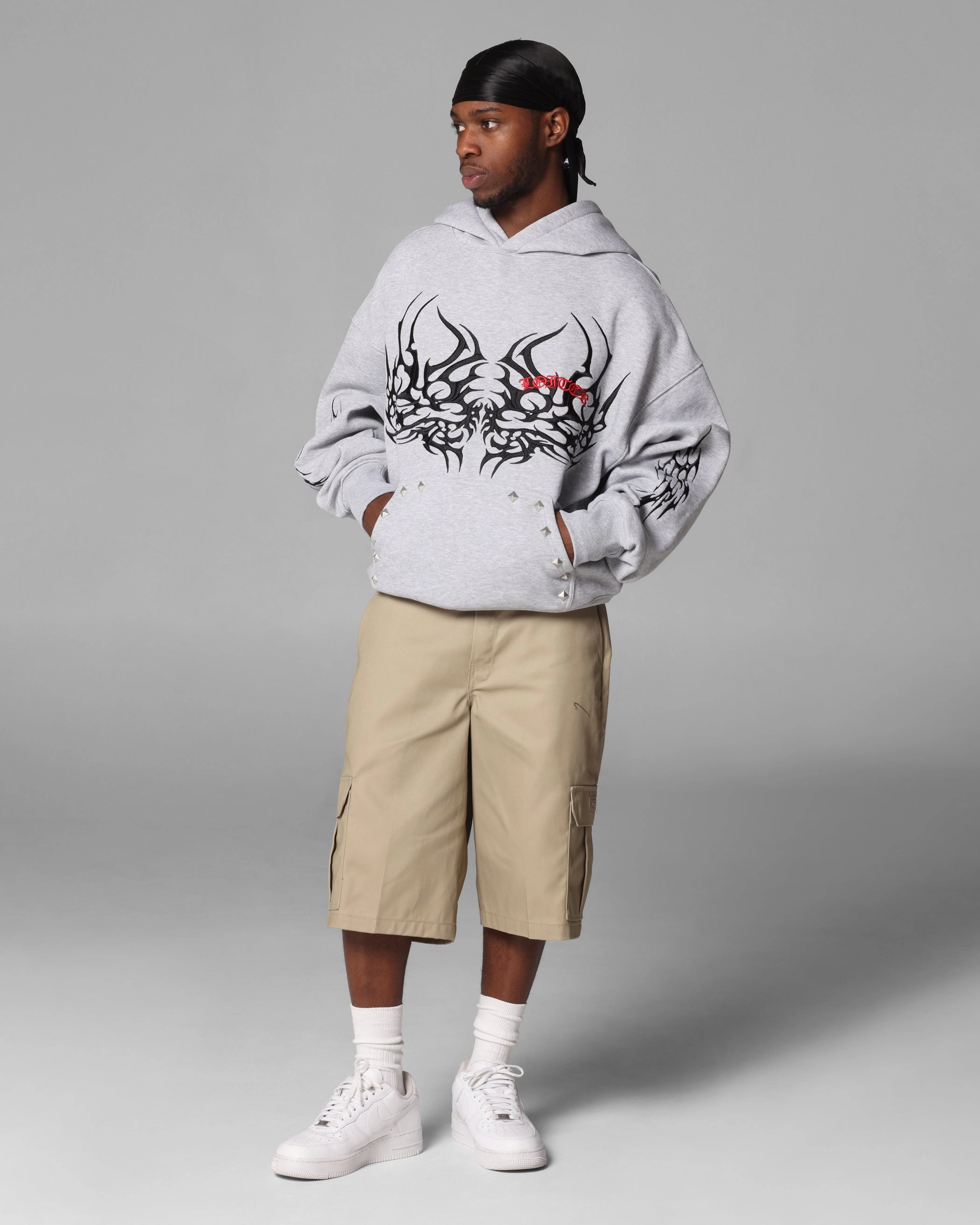 Double Stitched Seams Loiter Star Wars Sith Hoodie Grey