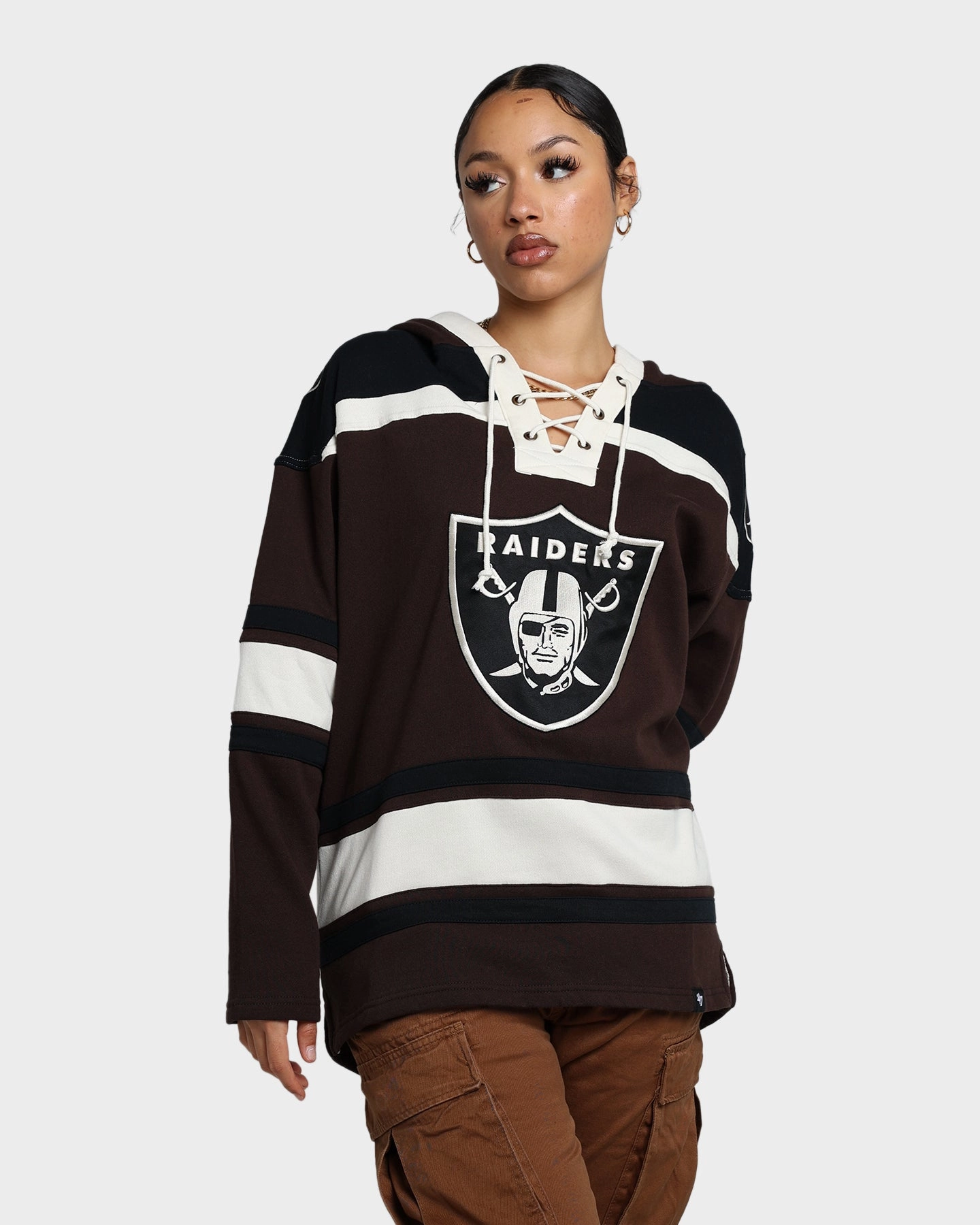 Outerwear 47 Brand Las Vegas Raiders Superior Lacer Hoodie Brown