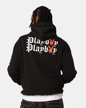 Playboy Gothic Stack Hoodie Black Minimalist chefs