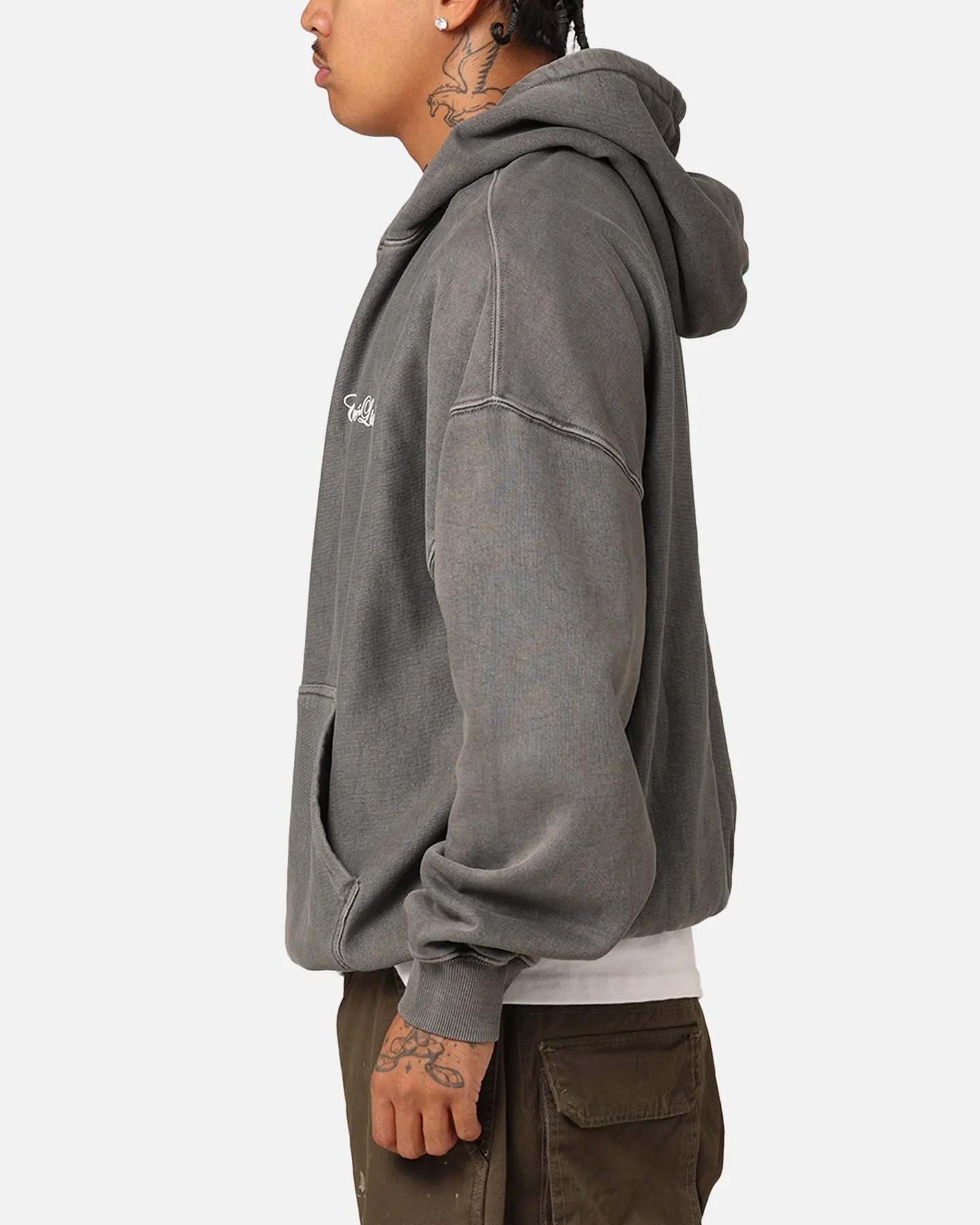 Ergonomic Tailoring Carr?? Rosebud Oversized Hoodie Washed Charcoal