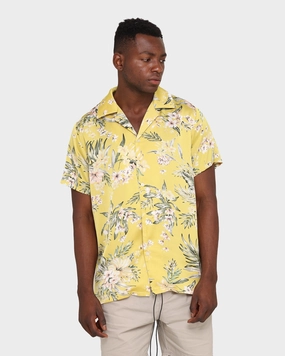Club Paradise Lounge Shirt Yellow Solid Color Effortless Comfort
