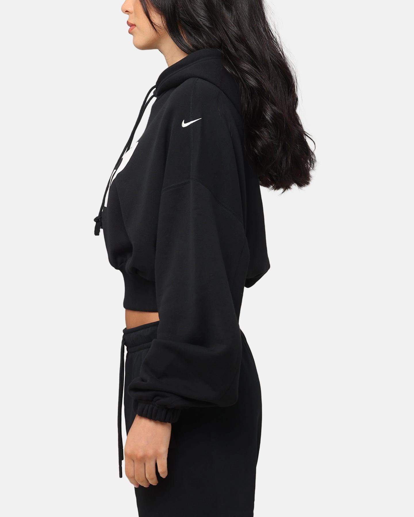 Suitcase Nike Women's Sportswear Oversized Cropped Fleece Pullover Hoodie Black/Sail