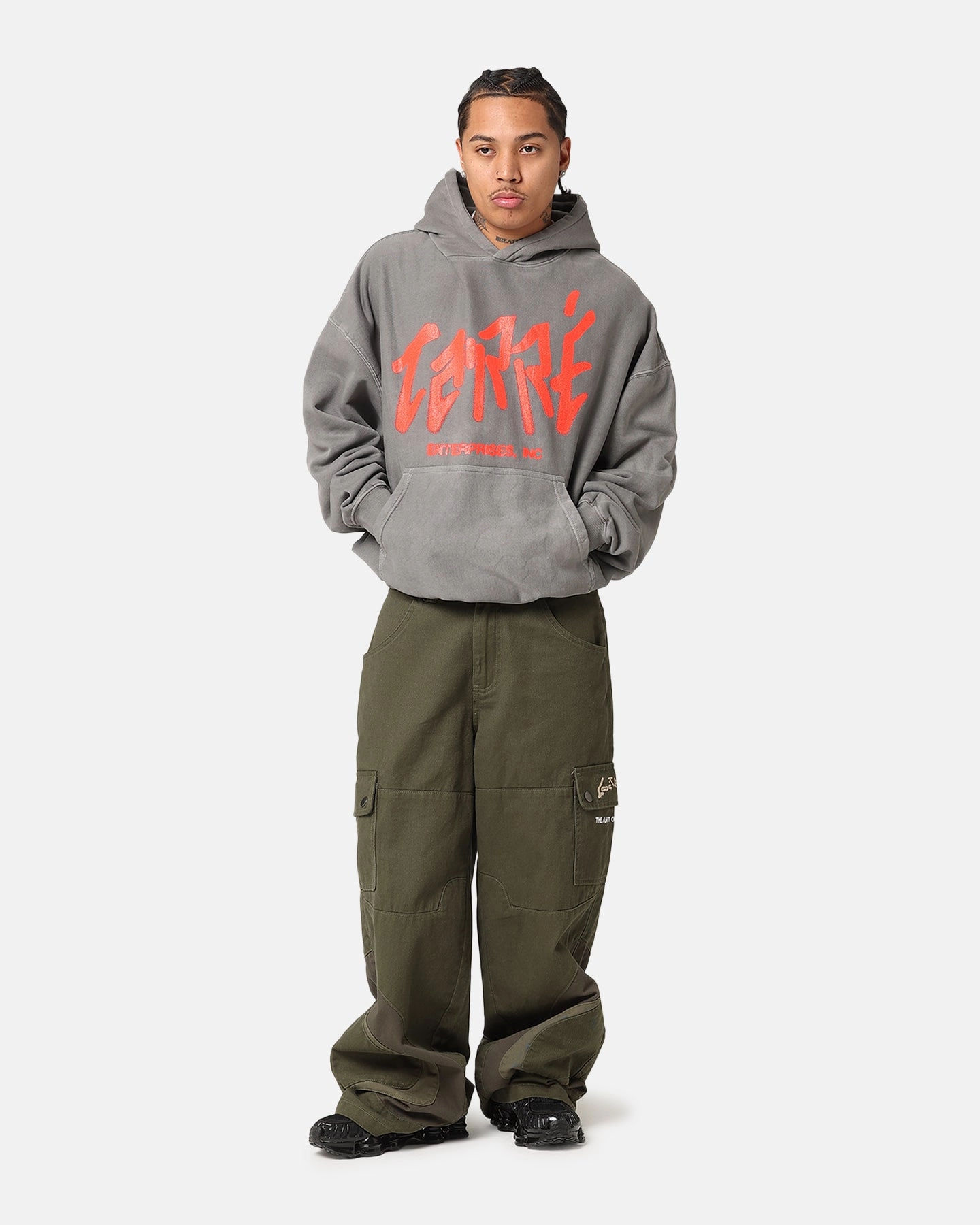 Carre Enterprise Hoodie Washed Charcoal Abrasion Resistant Zippers Durable Outer Layer