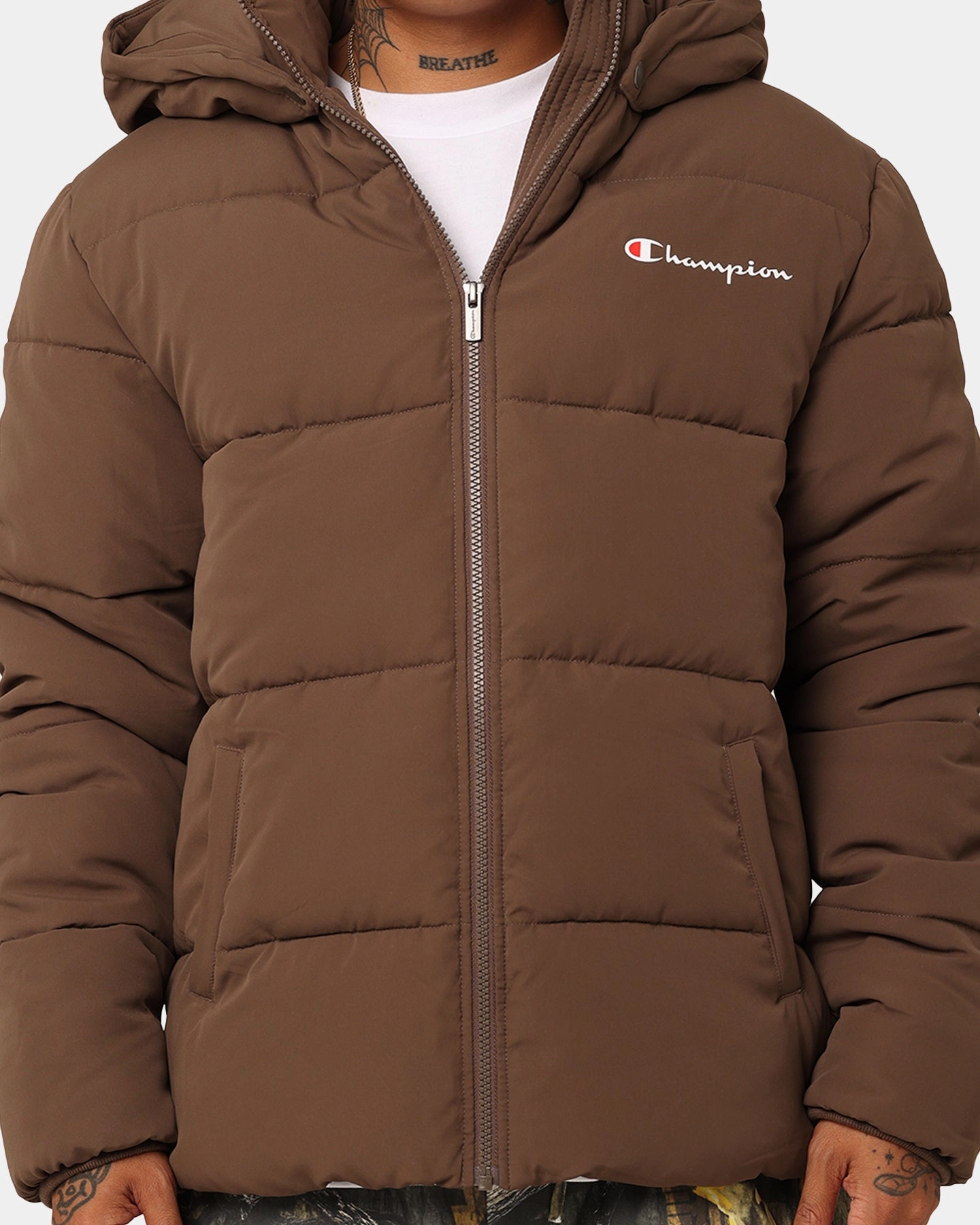 Champion Rochester Puffer Jacket Espresso Martini Water Repellent Finish Urban Ease