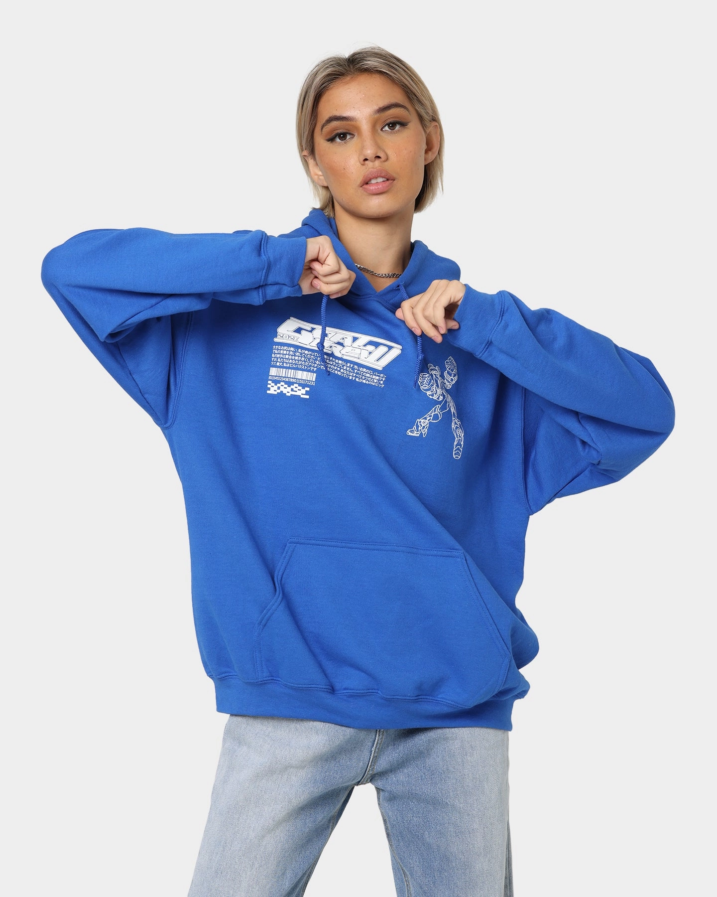 Wax Moisture wicking Goat Crew Kyoto Hoodie Blue