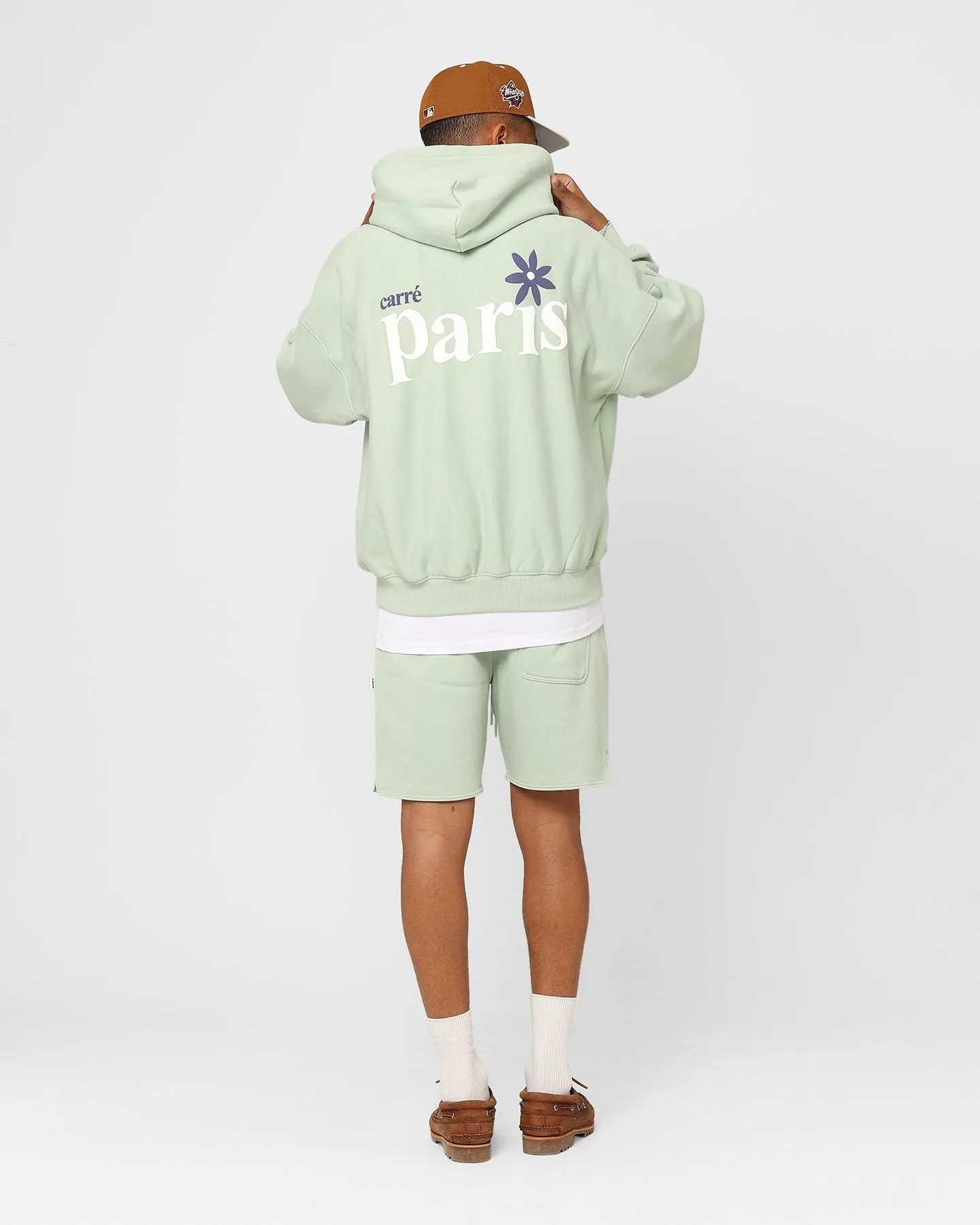 Long Wear Bus Carre Petal Oversized Hoodie Pistachio