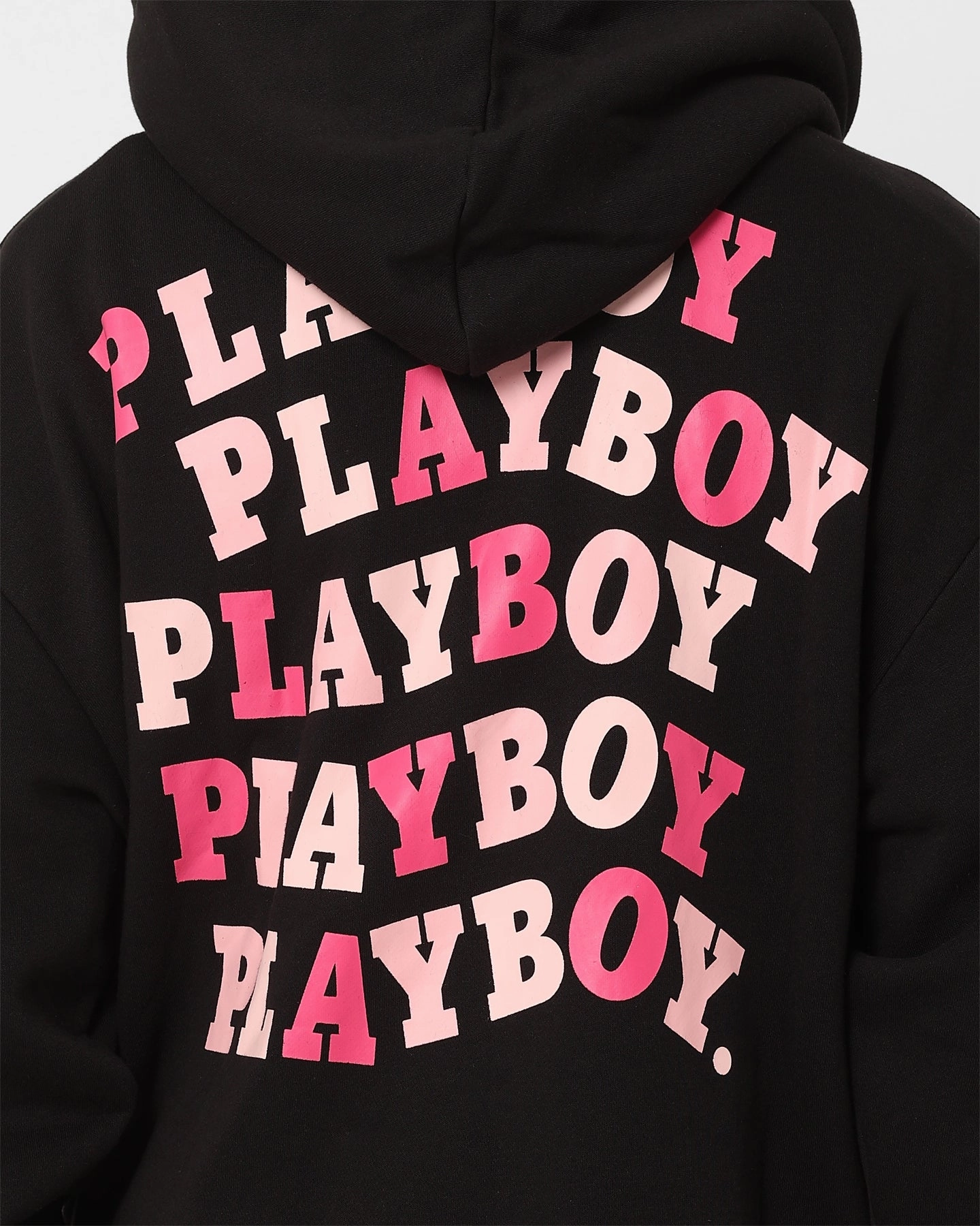 Playboy Wavy Stack Hoodie Black Trophy Windproof Barrier