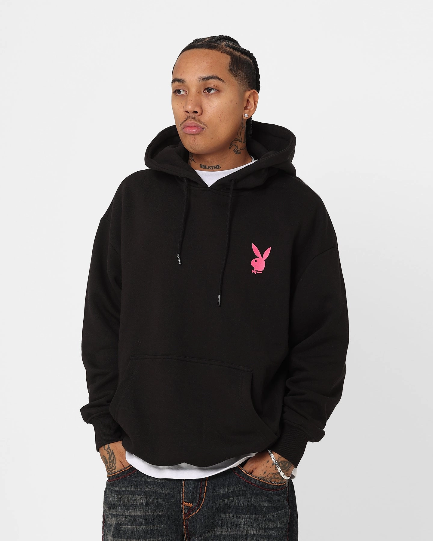 Wind Protection Playboy Wavy Stack Hoodie Black